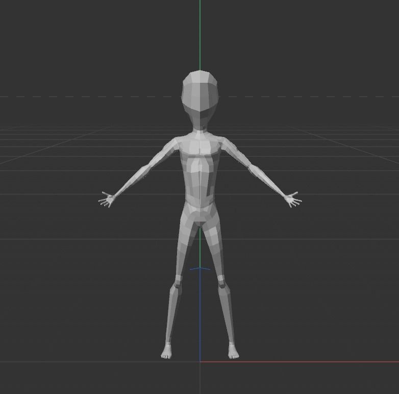 Stylized low poly male base mesh Free low-poly 3D model_1