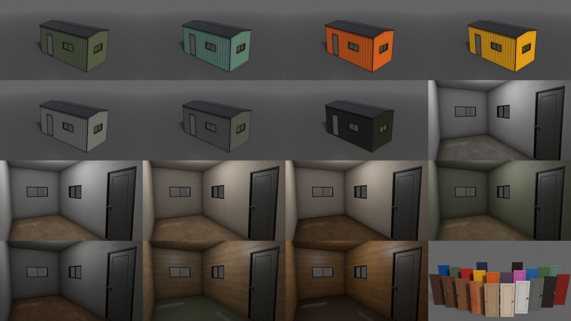 PBR Shed House B 20ft V1 Low-poly 3D model_3