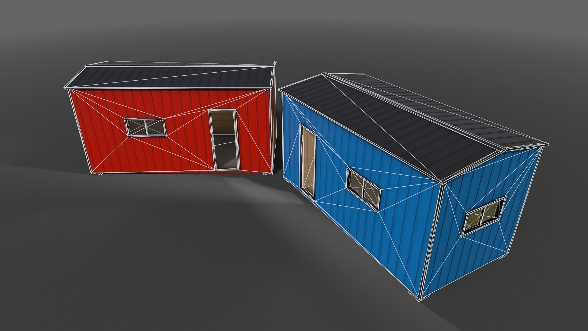 PBR Shed House B 20ft V1 Low-poly 3D model_12