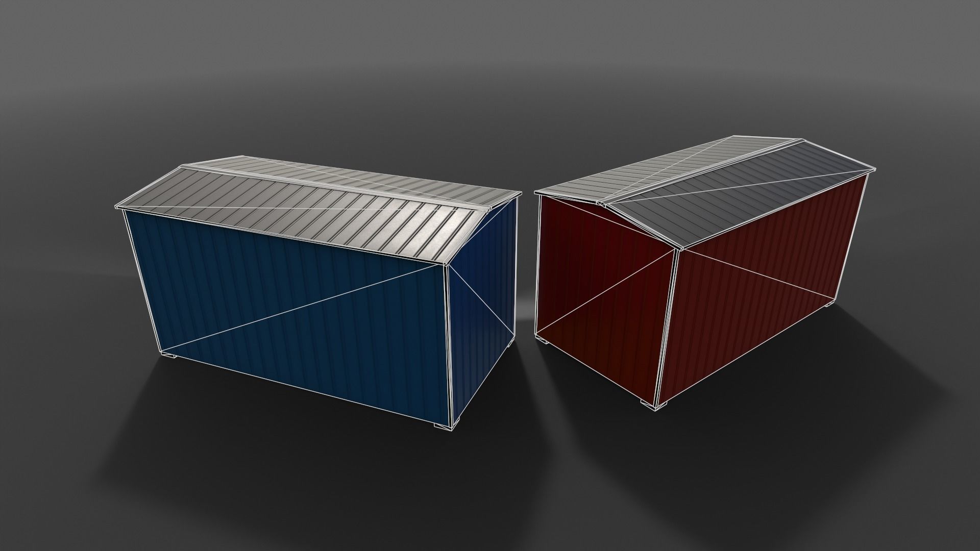 PBR Shed House B 20ft V1 Low-poly 3D model_21