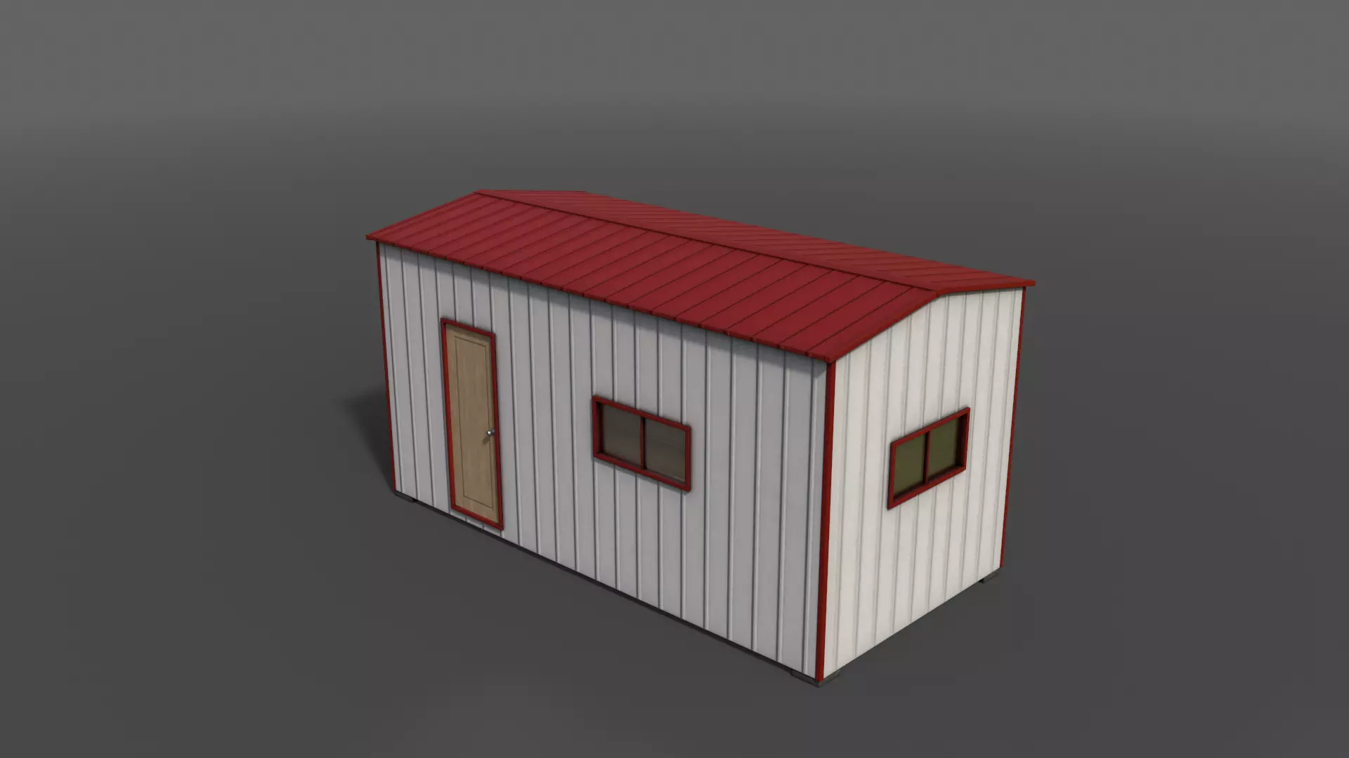 PBR Shed House B 20ft V1 Low-poly 3D model_0