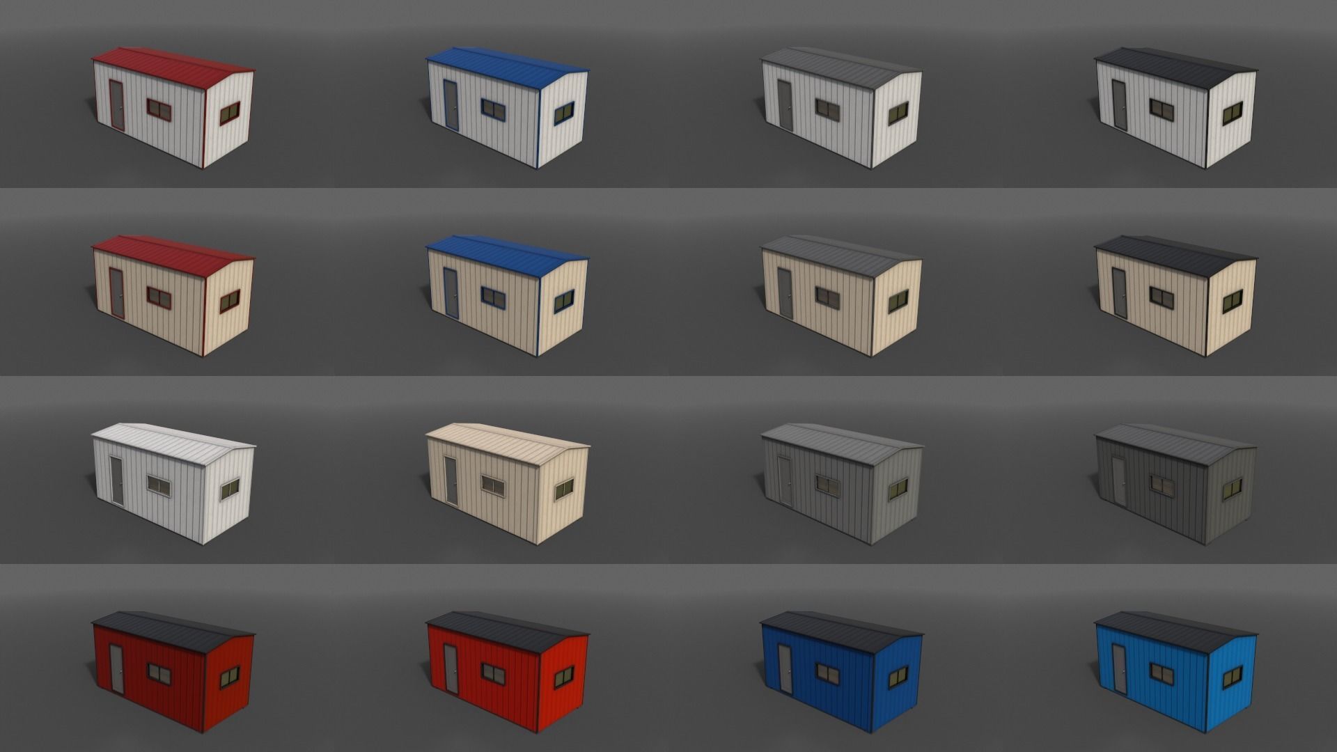 PBR Shed House B 20ft V1 Low-poly 3D model_2