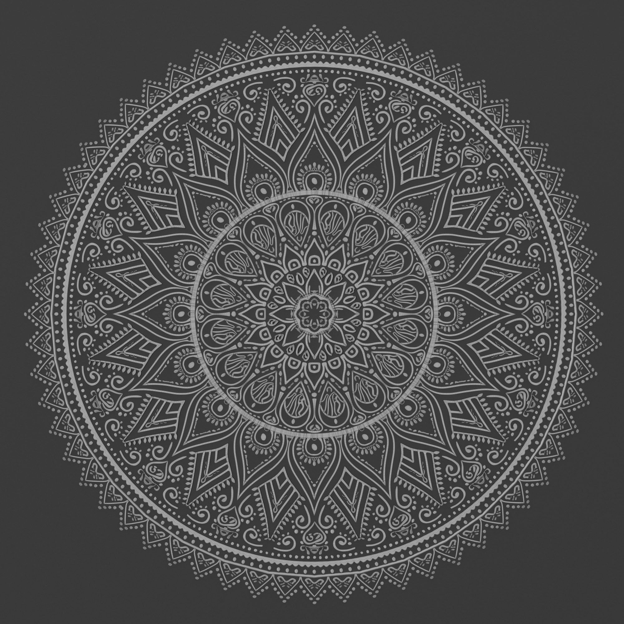 8 Ornament Circular 3Dmodel  Brush alpha 3D model_23