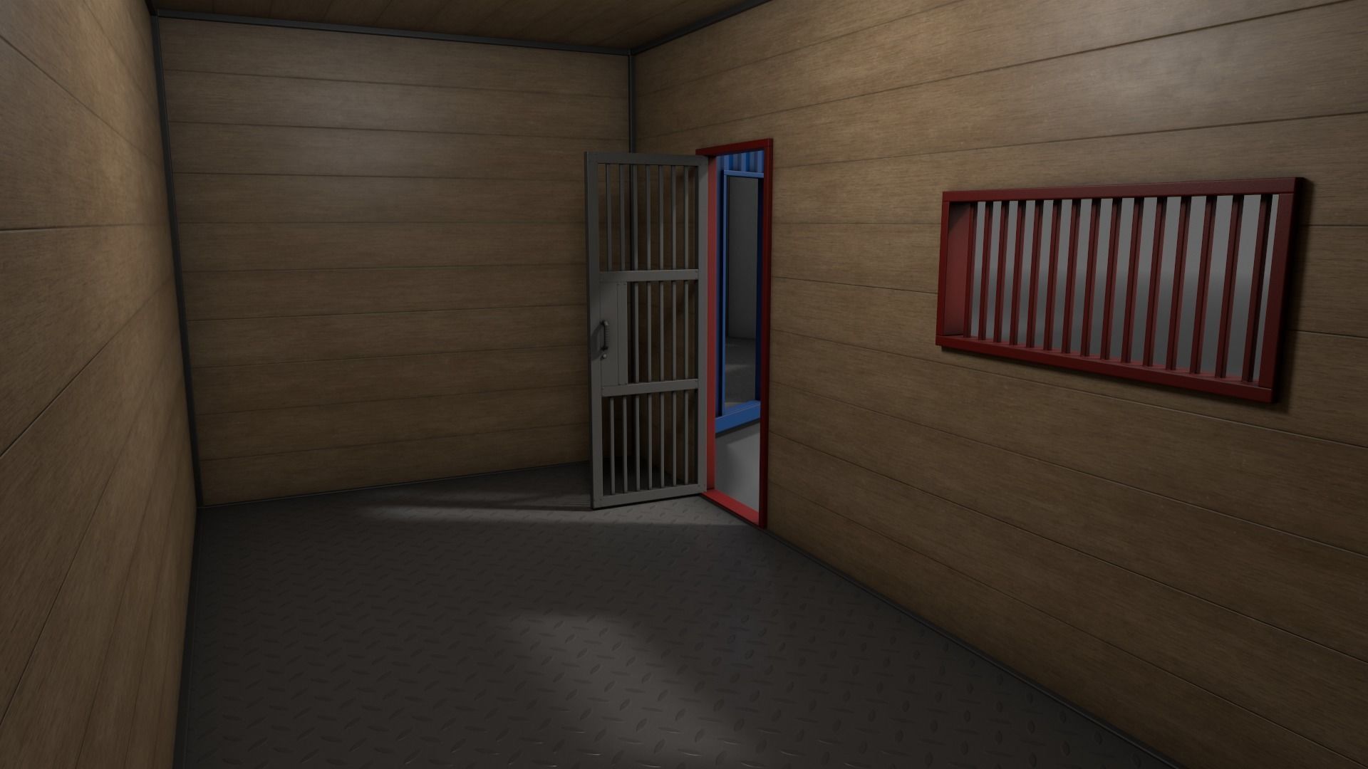 PBR Container House CA 20ft V1 Low-poly 3D model_17