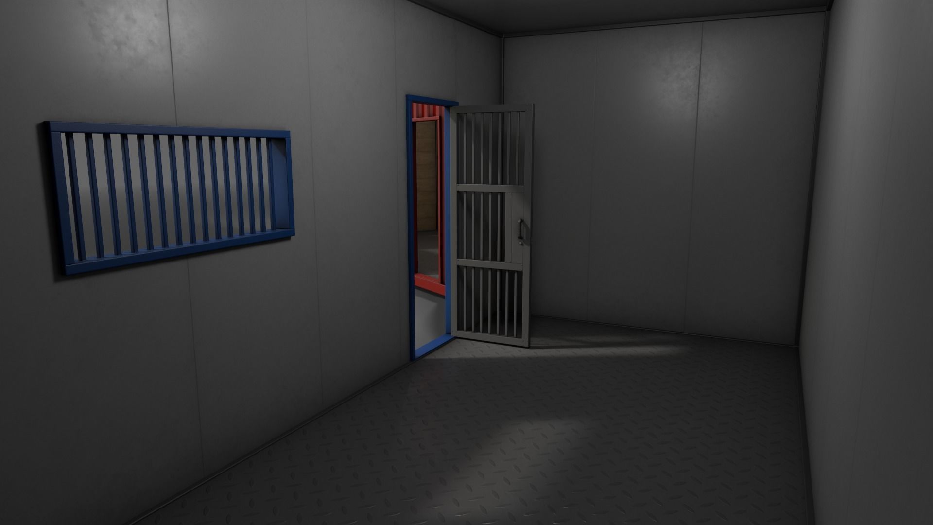 PBR Container House CA 20ft V1 Low-poly 3D model_14