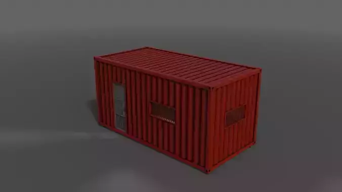 PBR Container House CA 20ft V1 Low-poly 3D model