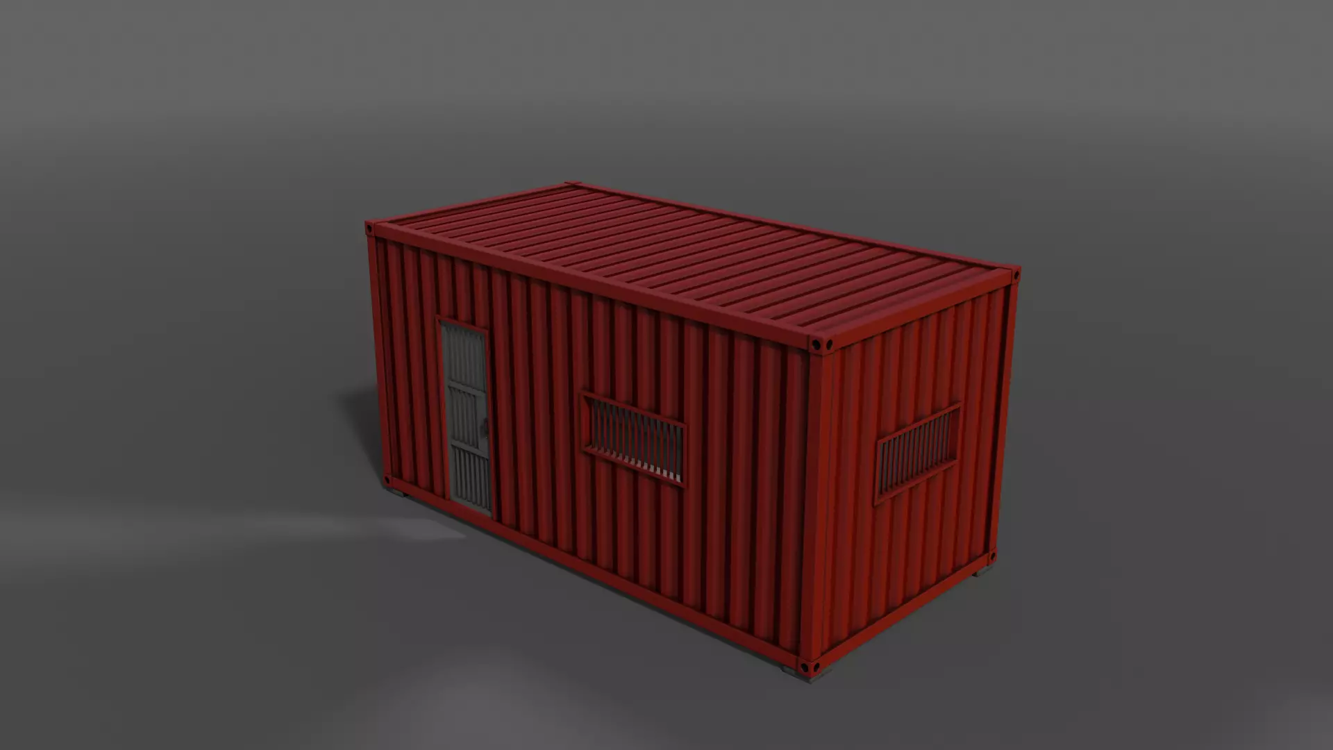 PBR Container House CA 20ft V1 Low-poly 3D model_0