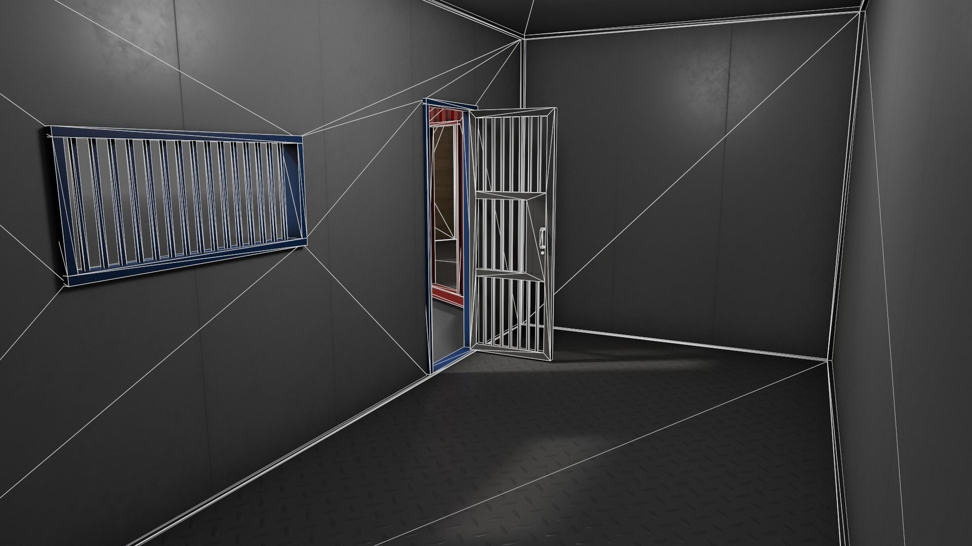 PBR Container House CA 20ft V1 Low-poly 3D model_15