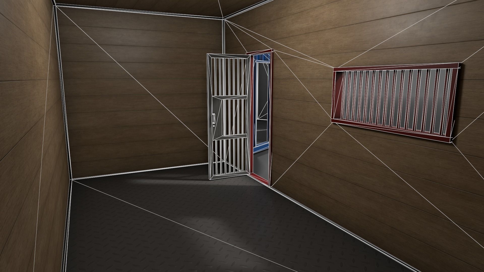 PBR Container House CA 20ft V1 Low-poly 3D model_18