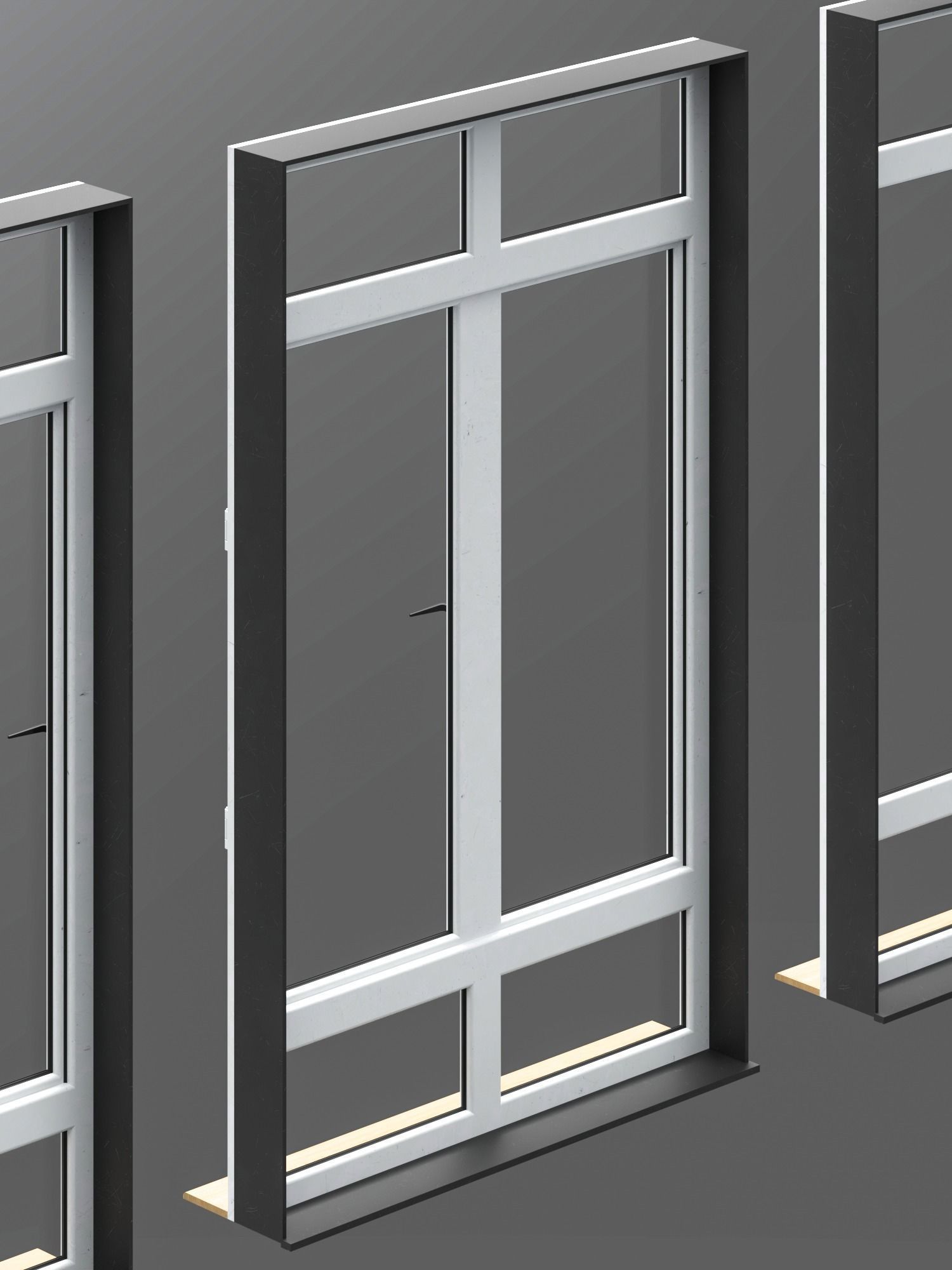 UPVC window with frame Free 3D model_1
