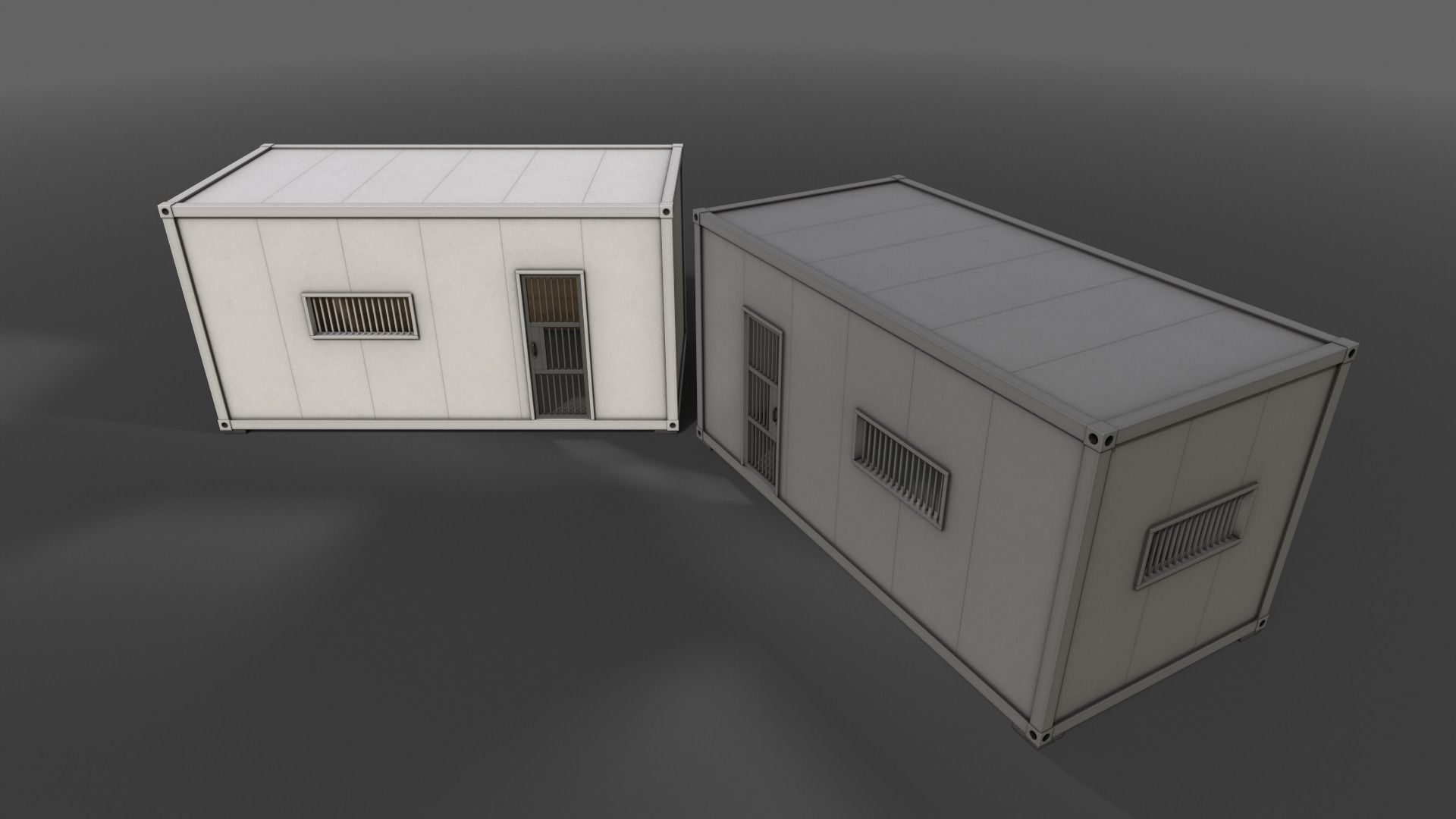 PBR Container House CB 20ft V1 Low-poly 3D model_10