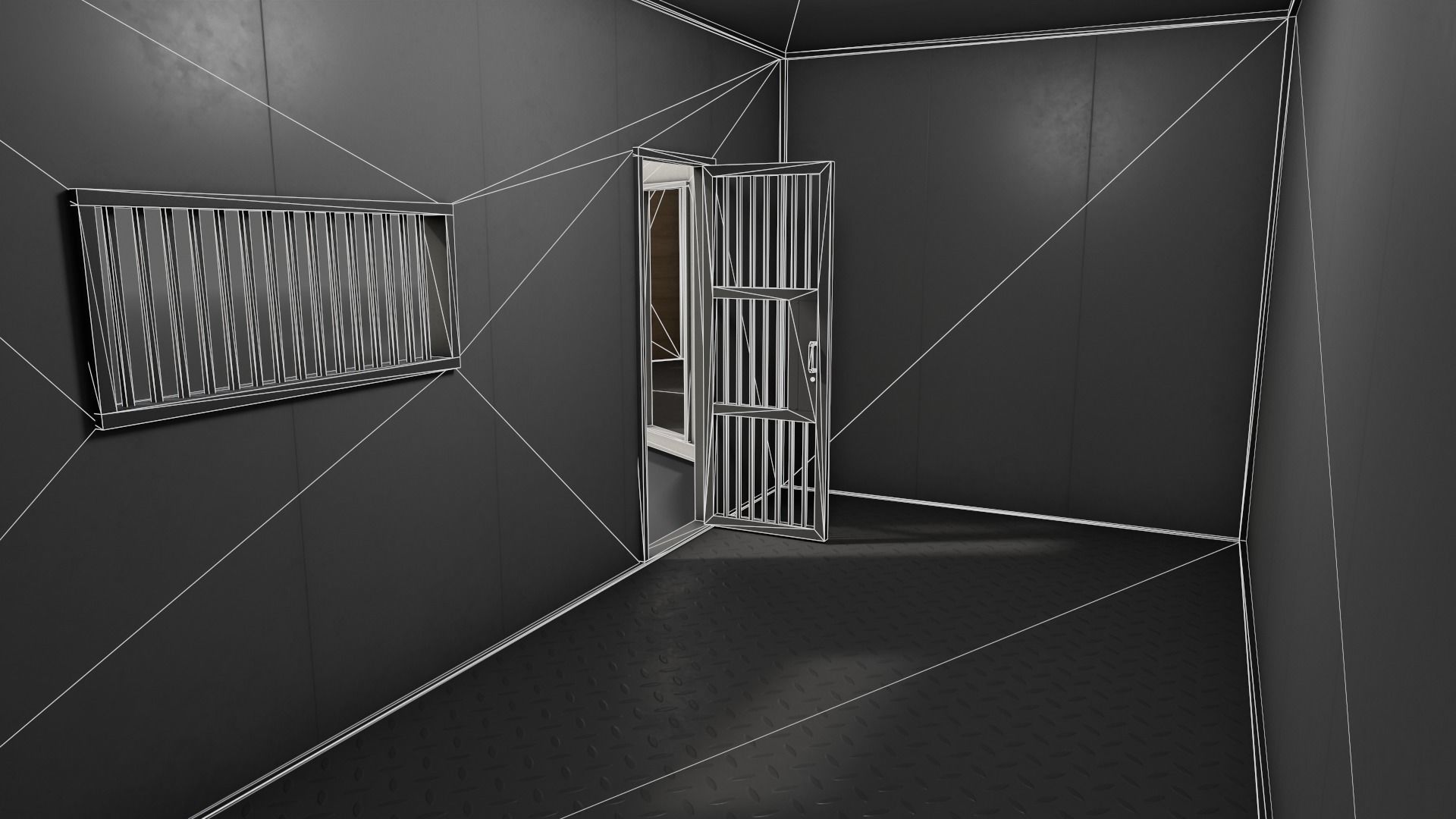 PBR Container House CB 20ft V1 Low-poly 3D model_15