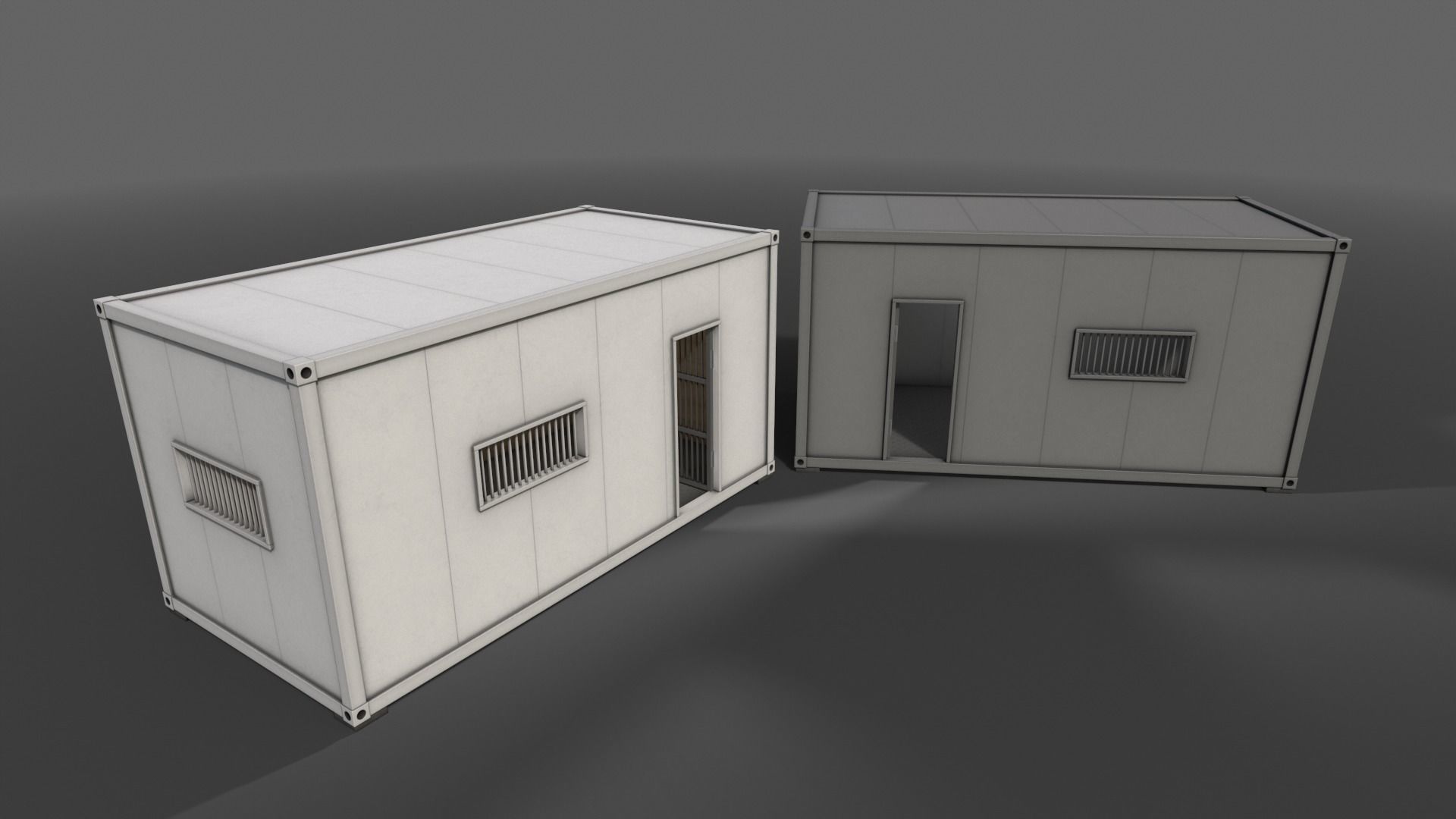 PBR Container House CB 20ft V1 Low-poly 3D model_8