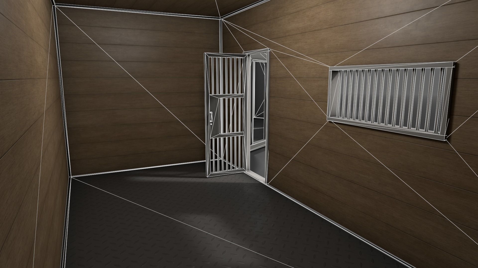 PBR Container House CB 20ft V1 Low-poly 3D model_18