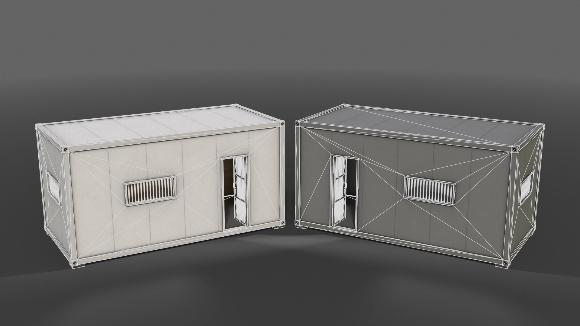 PBR Container House CB 20ft V1 Low-poly 3D model_6