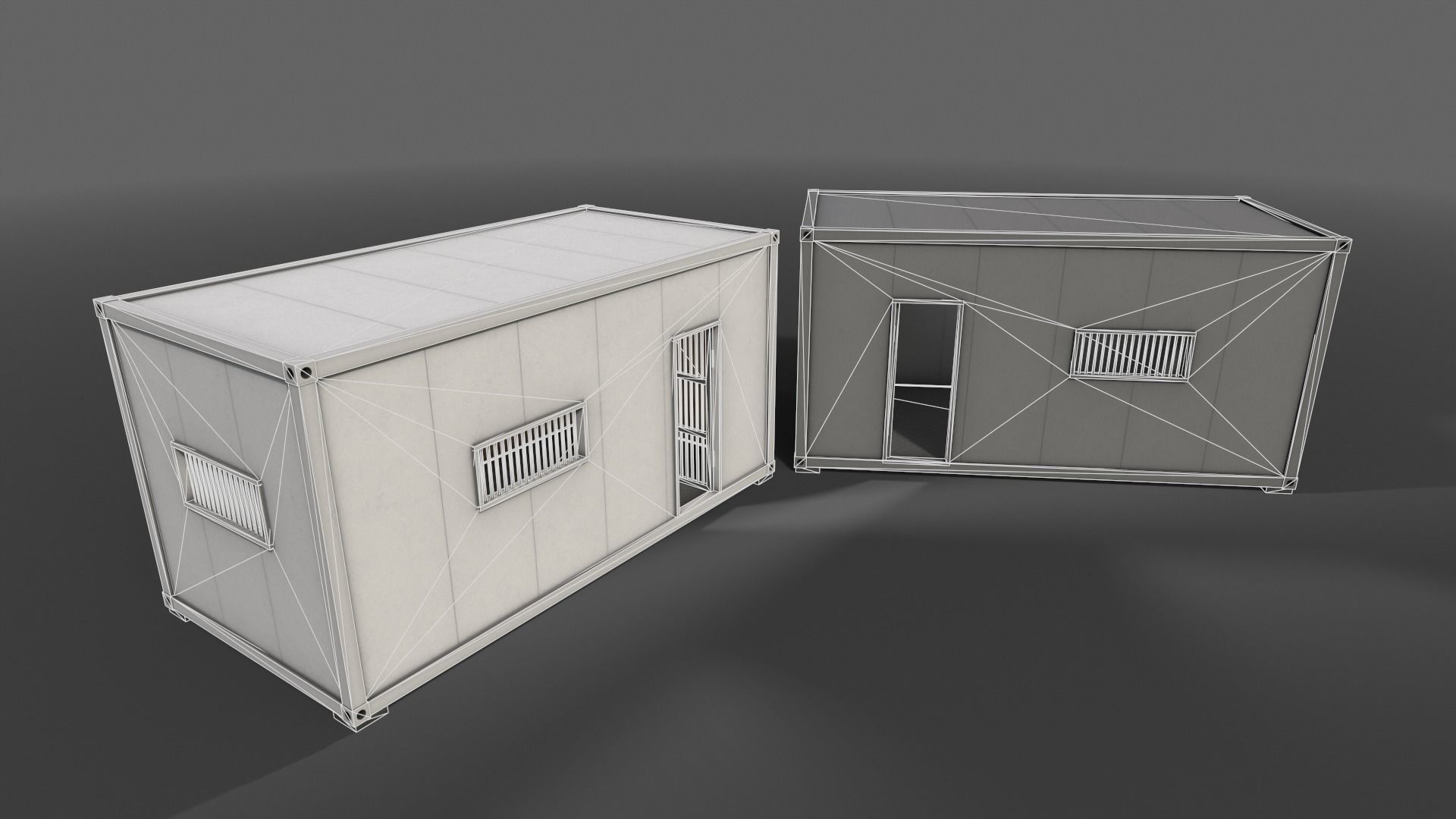 PBR Container House CB 20ft V1 Low-poly 3D model_9