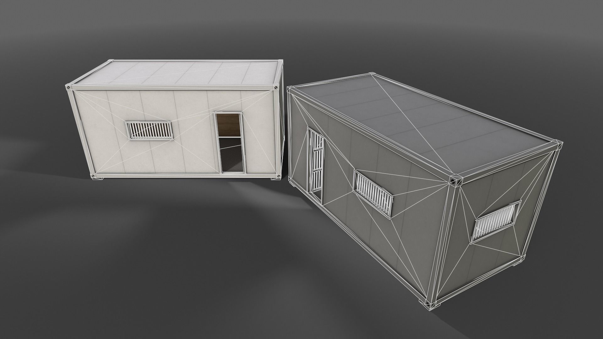 PBR Container House CB 20ft V1 Low-poly 3D model_12
