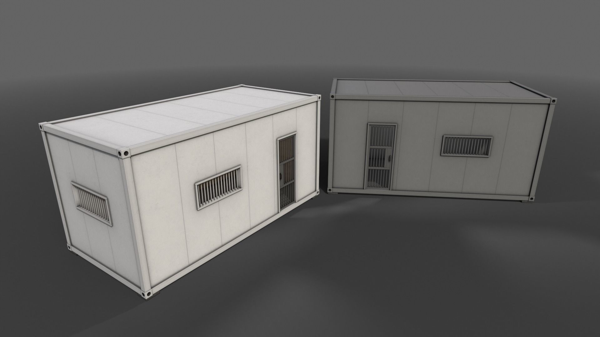 PBR Container House CB 20ft V1 Low-poly 3D model_7