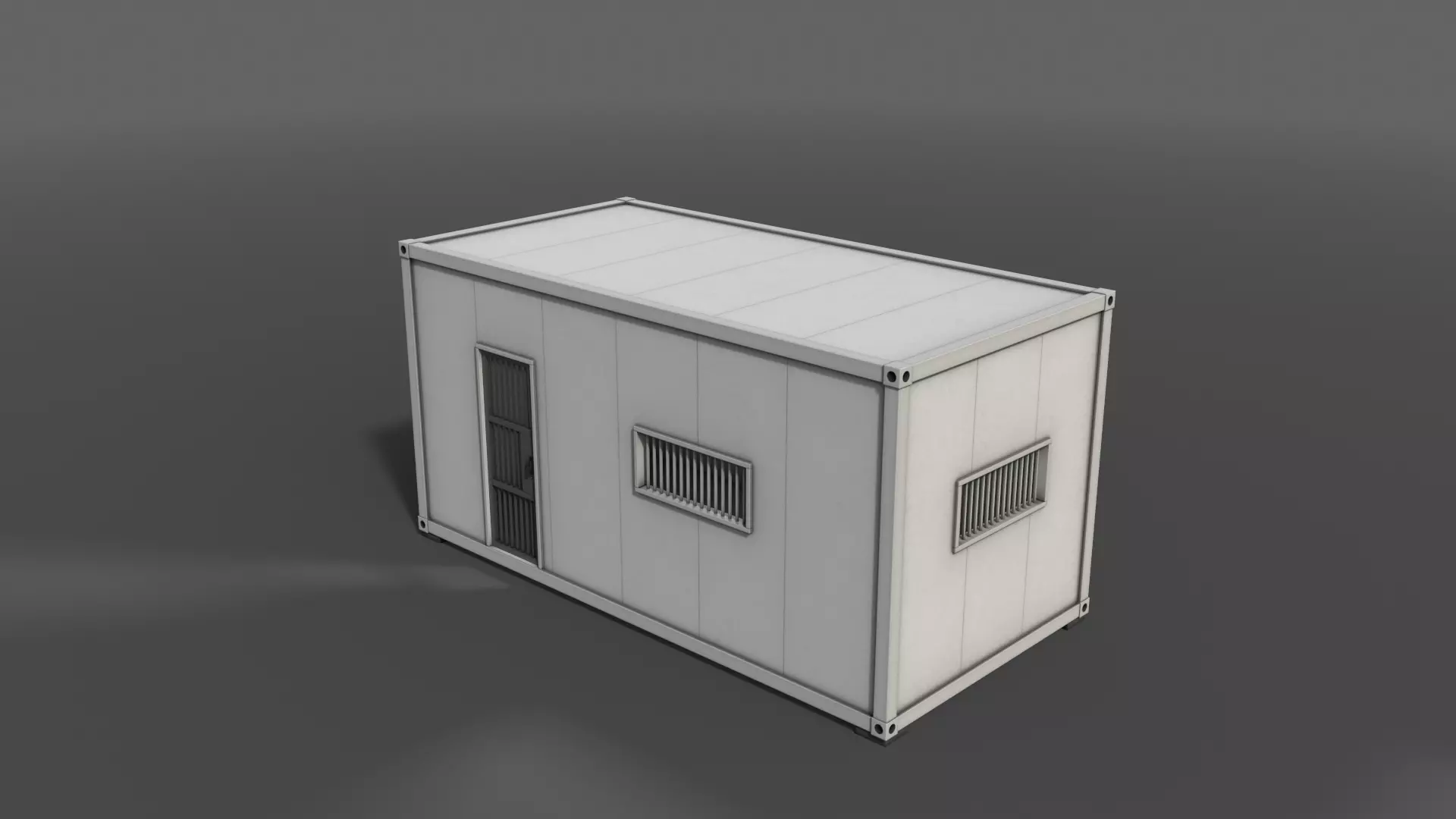 PBR Container House CB 20ft V1 Low-poly 3D model_0