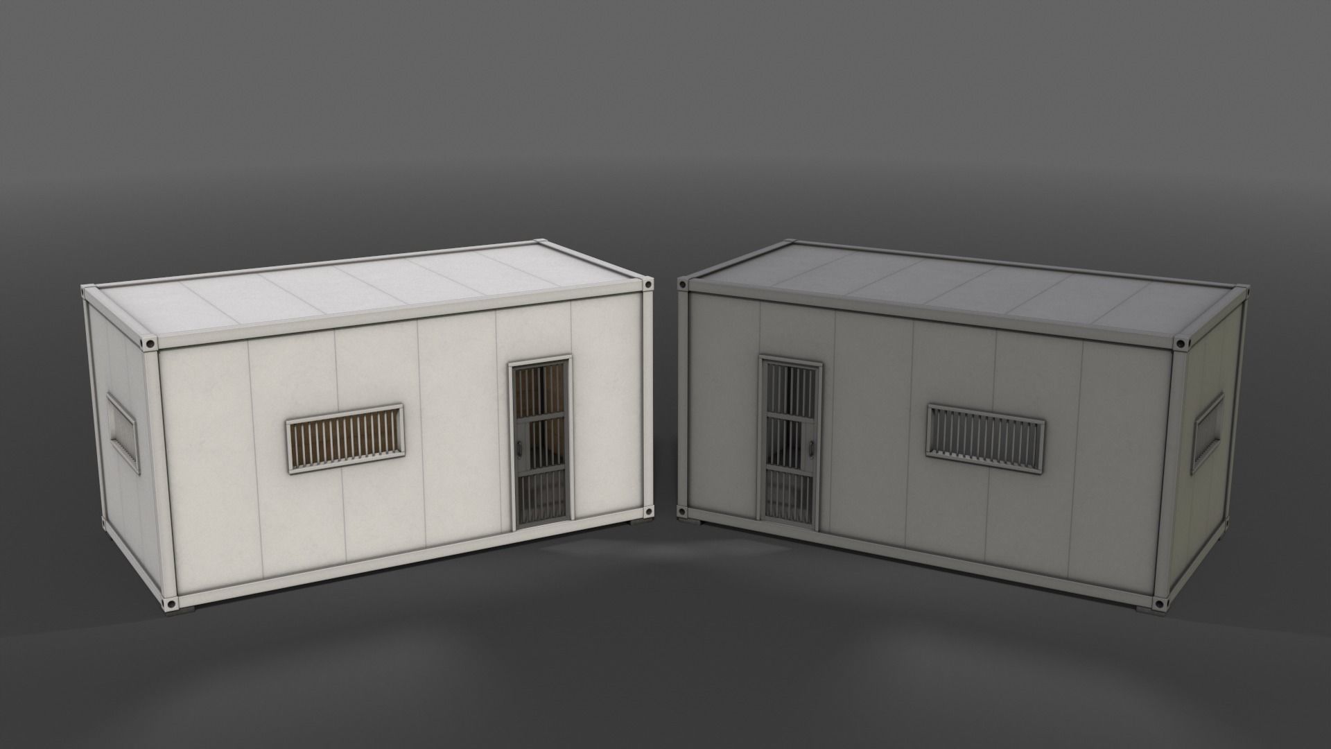 PBR Container House CB 20ft V1 Low-poly 3D model_4