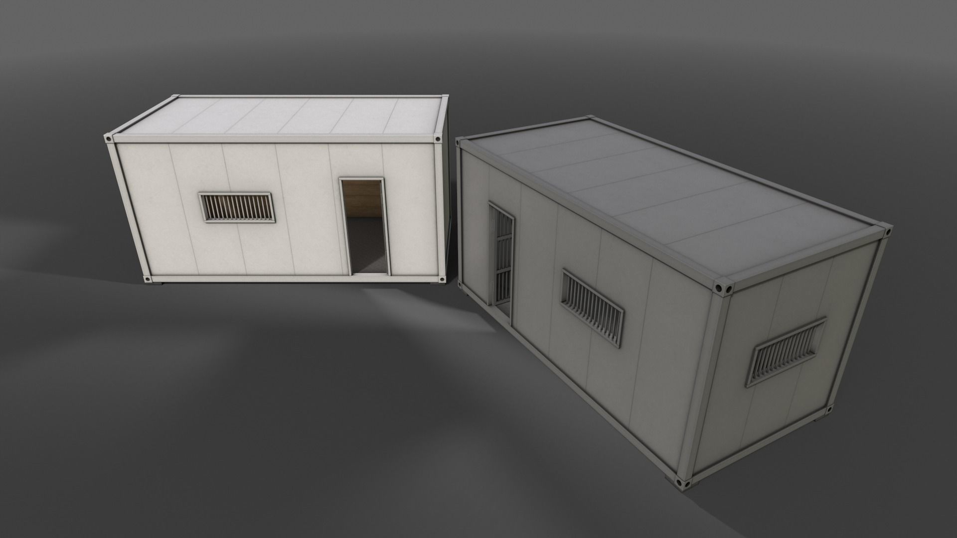 PBR Container House CB 20ft V1 Low-poly 3D model_11