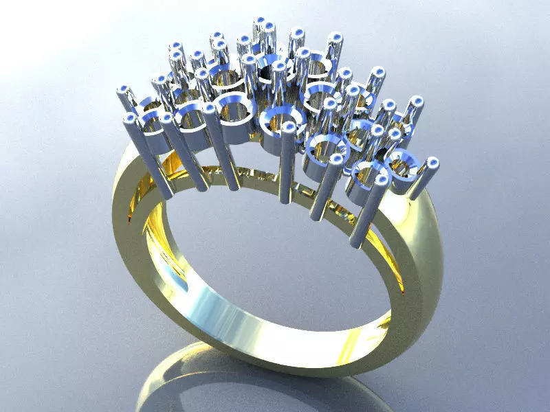 Diamond Style Ring 3D print model_0