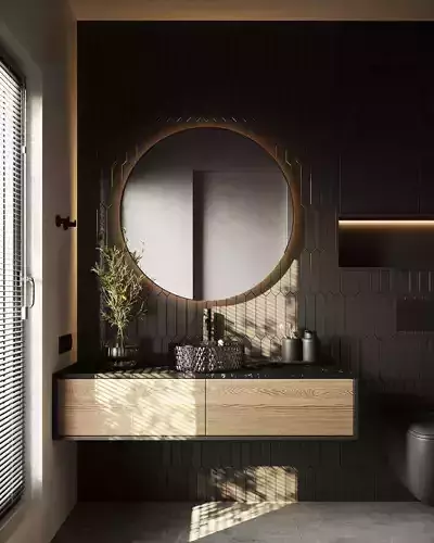 Interior with Rea Cristal black sink