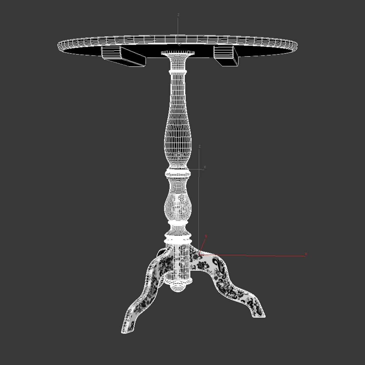 Antique Chippendale   Jade Inlaid Tea Table Chinoiserie Japaned 3D model_6