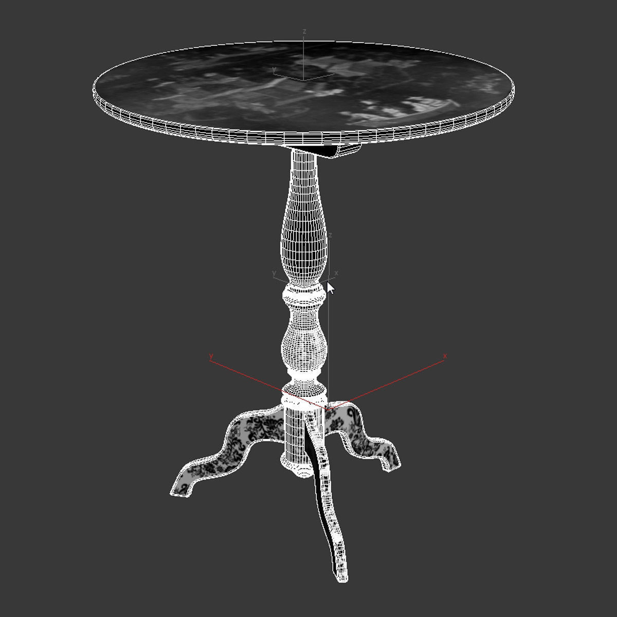 Antique Chippendale   Jade Inlaid Tea Table Chinoiserie Japaned 3D model_5