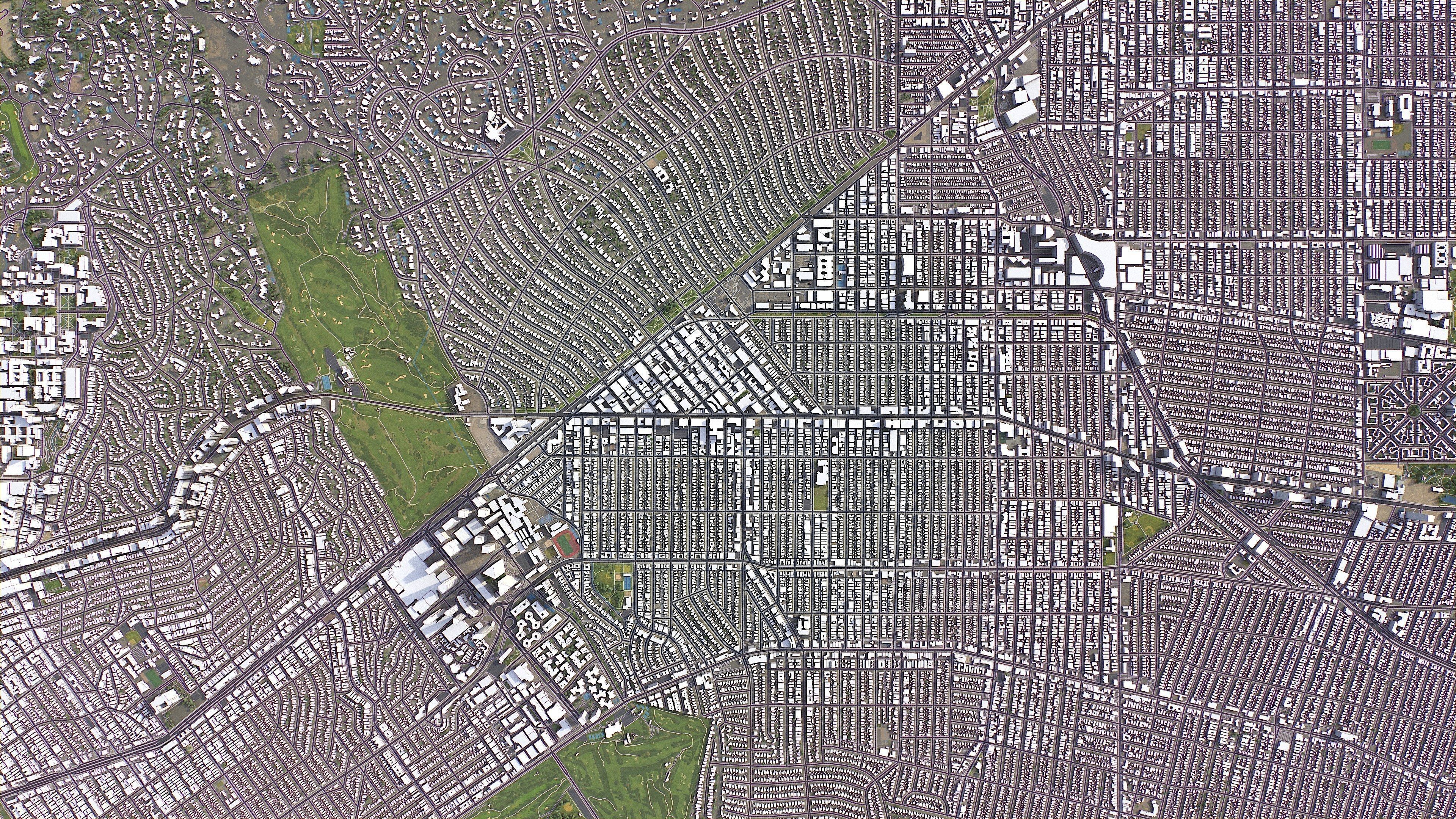 Beverley Hills - 3D City Model Low-poly 3D model_12