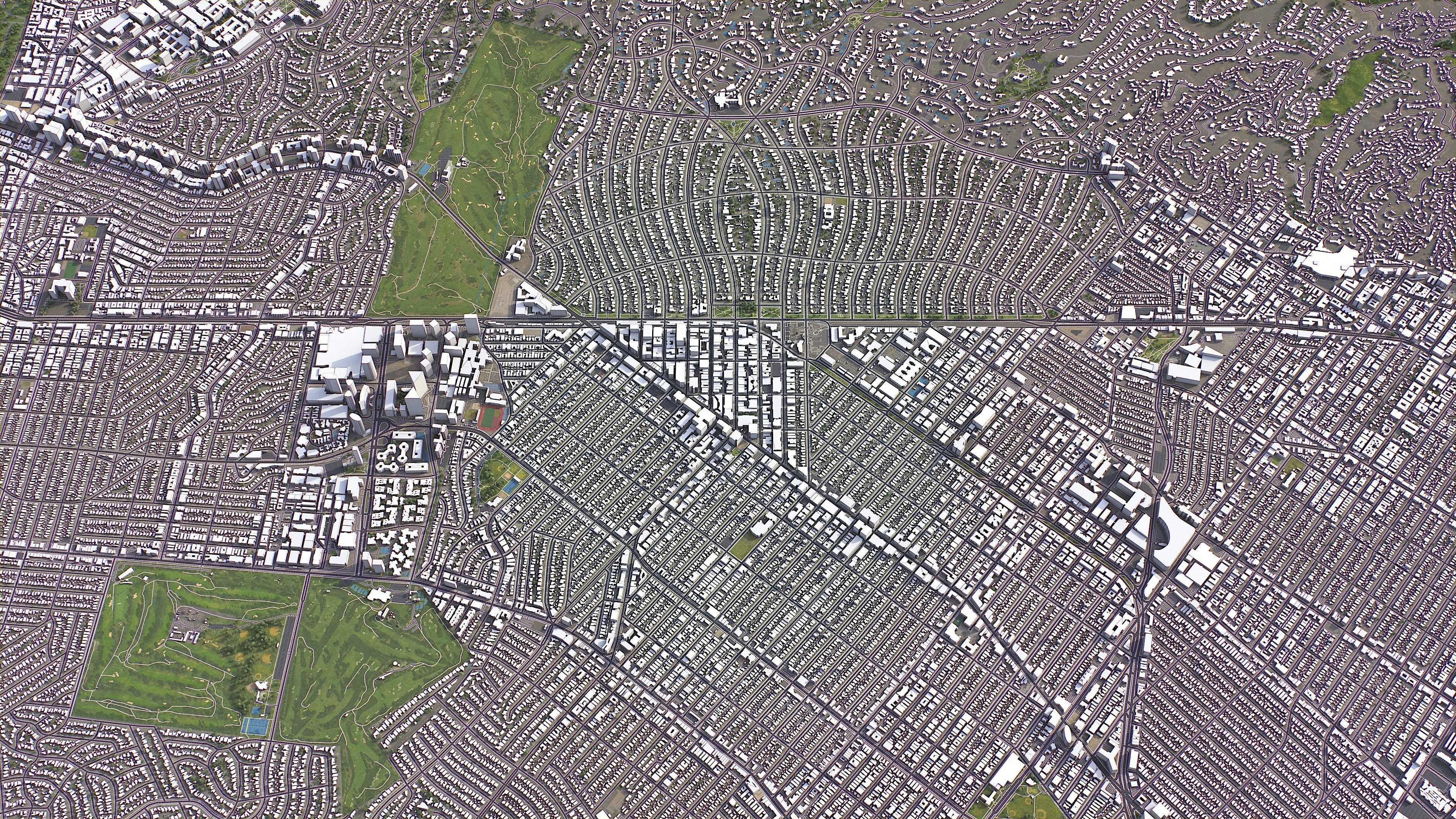 Beverley Hills - 3D City Model Low-poly 3D model_11