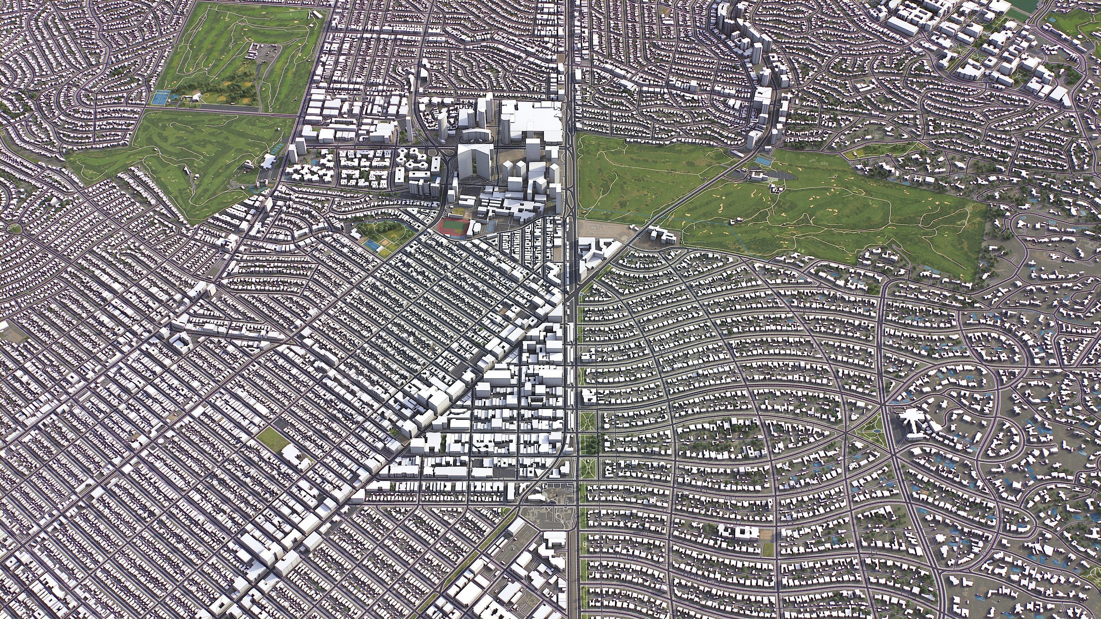 Beverley Hills - 3D City Model Low-poly 3D model_9