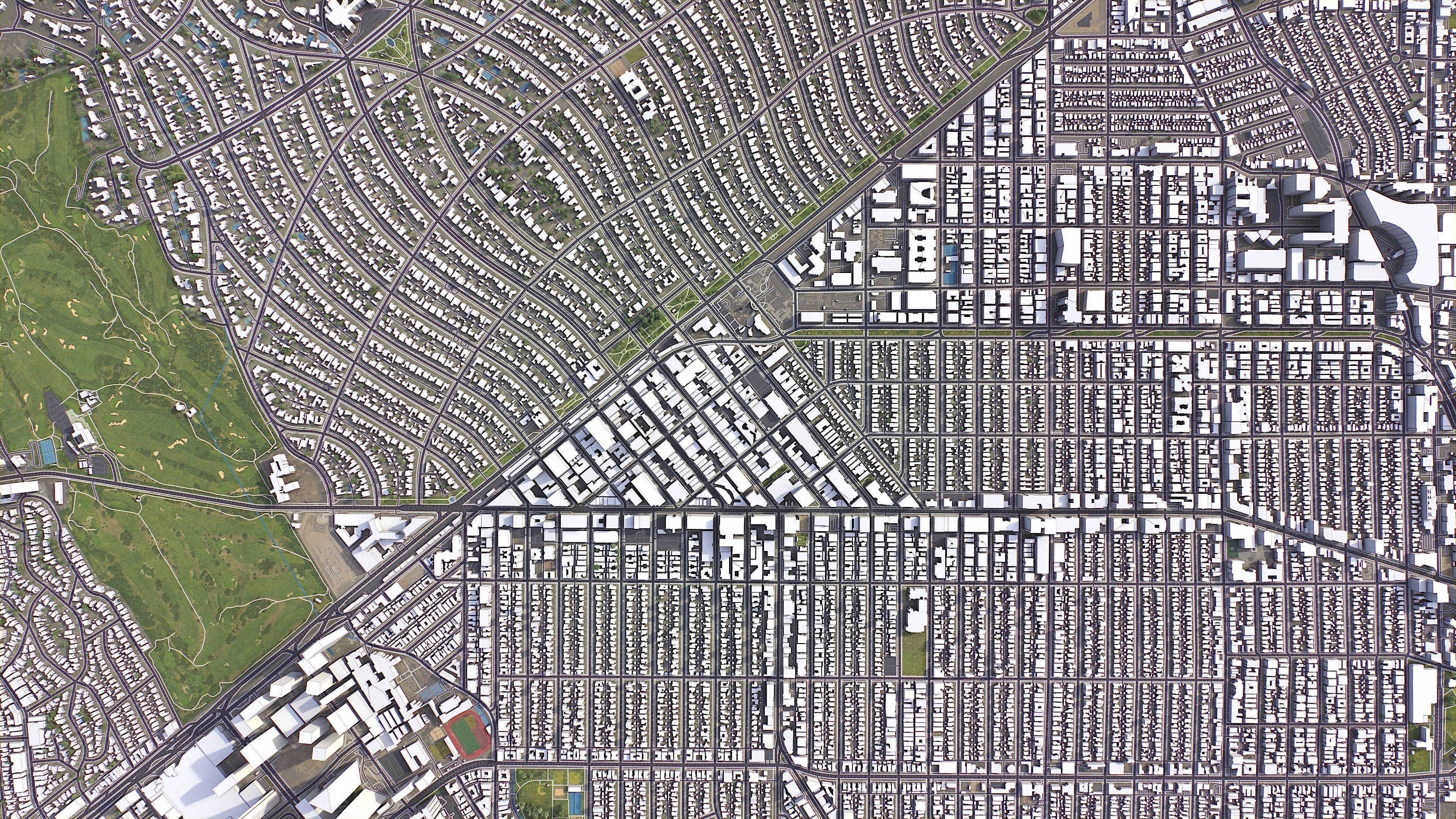 Beverley Hills - 3D City Model Low-poly 3D model_5