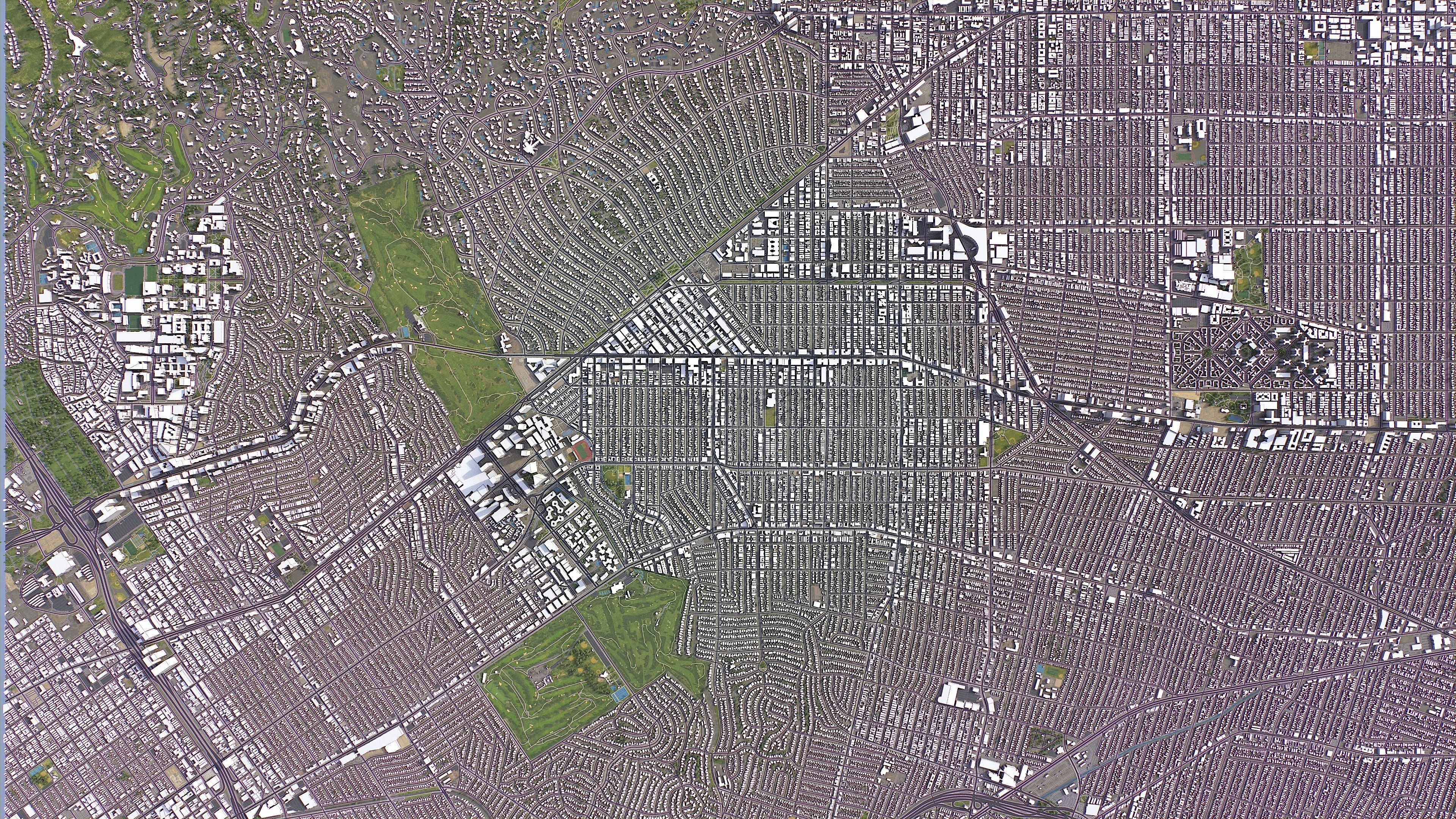 Beverley Hills - 3D City Model Low-poly 3D model_13