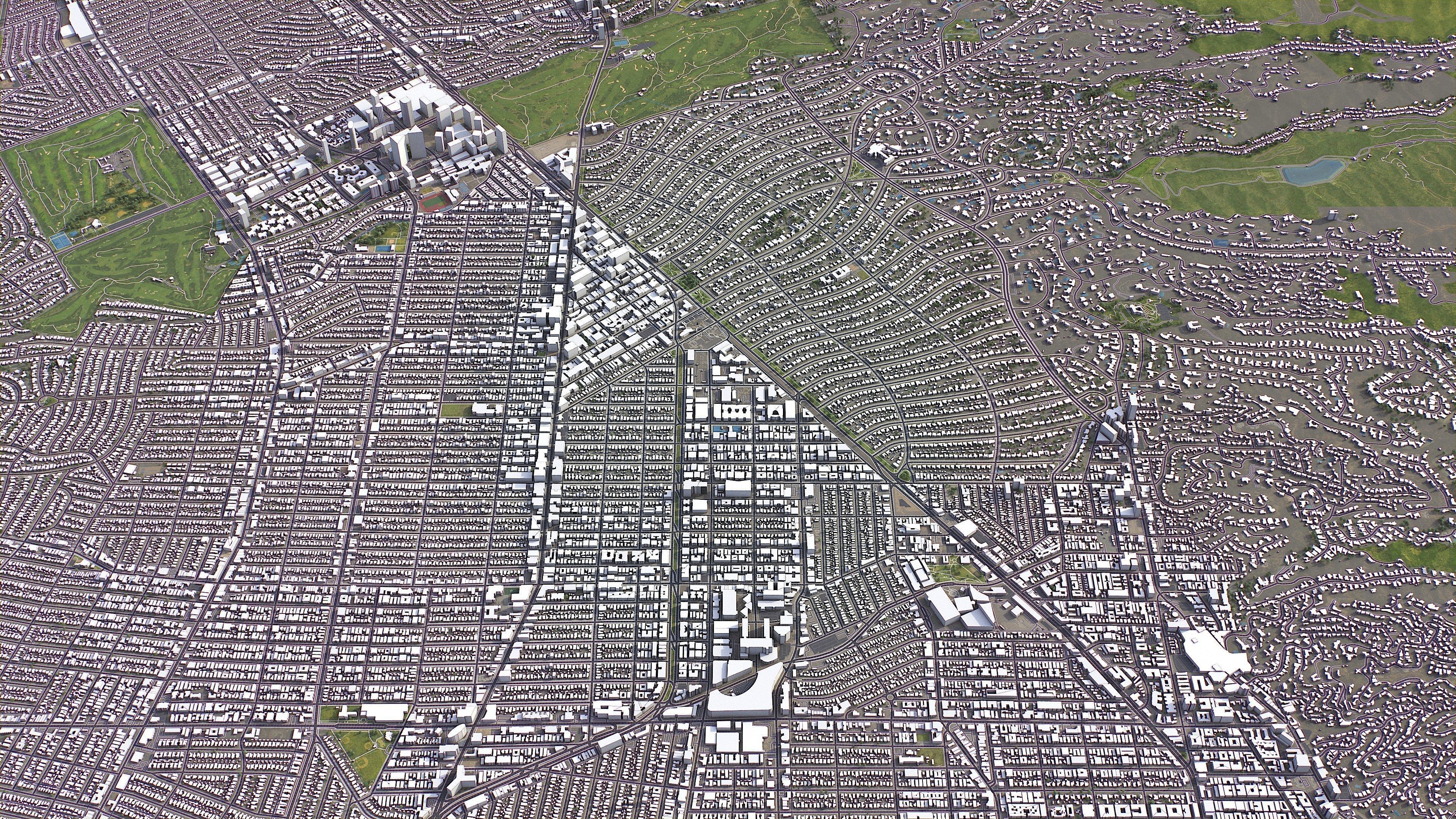 Beverley Hills - 3D City Model Low-poly 3D model_10