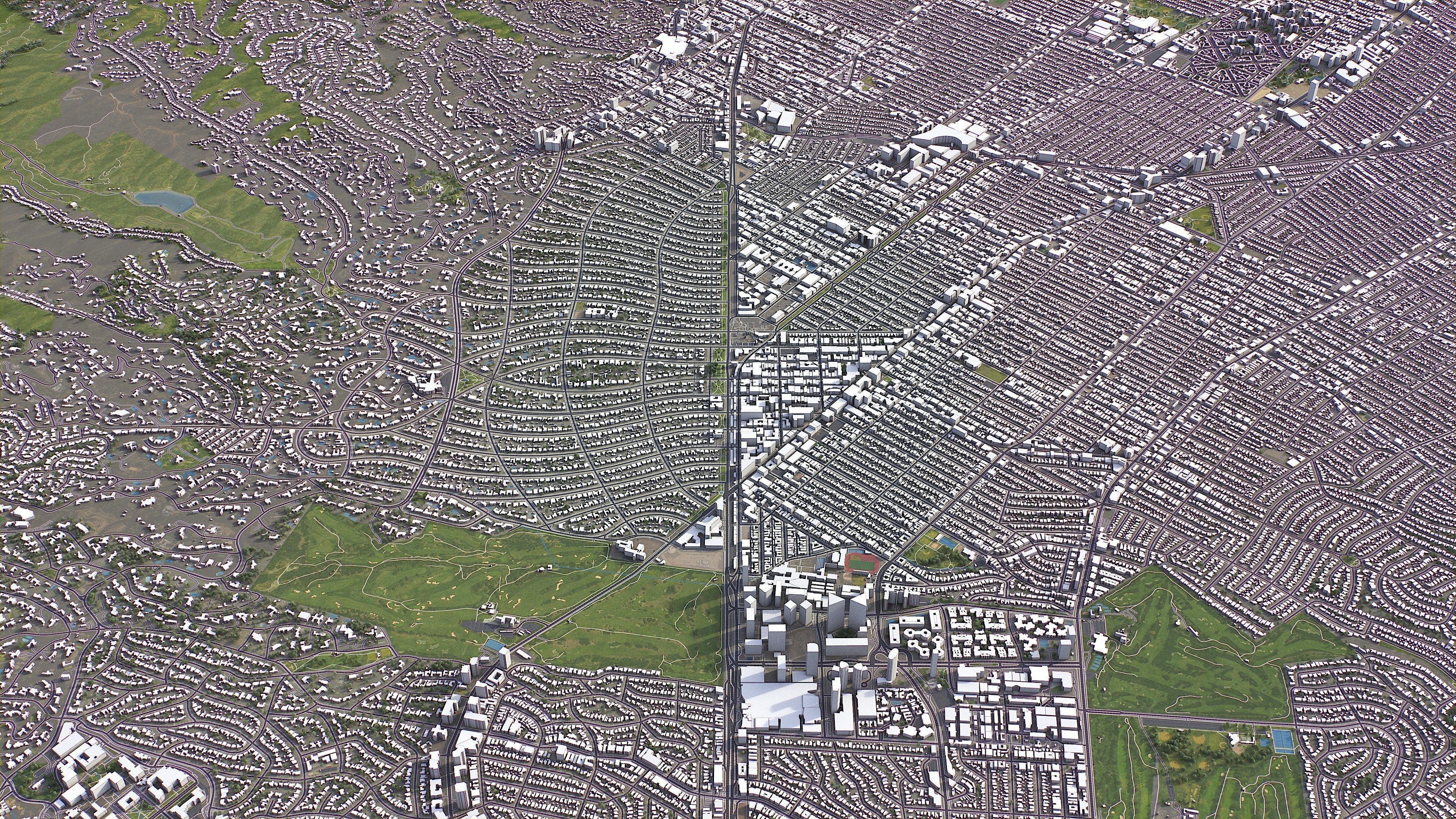 Beverley Hills - 3D City Model Low-poly 3D model_7