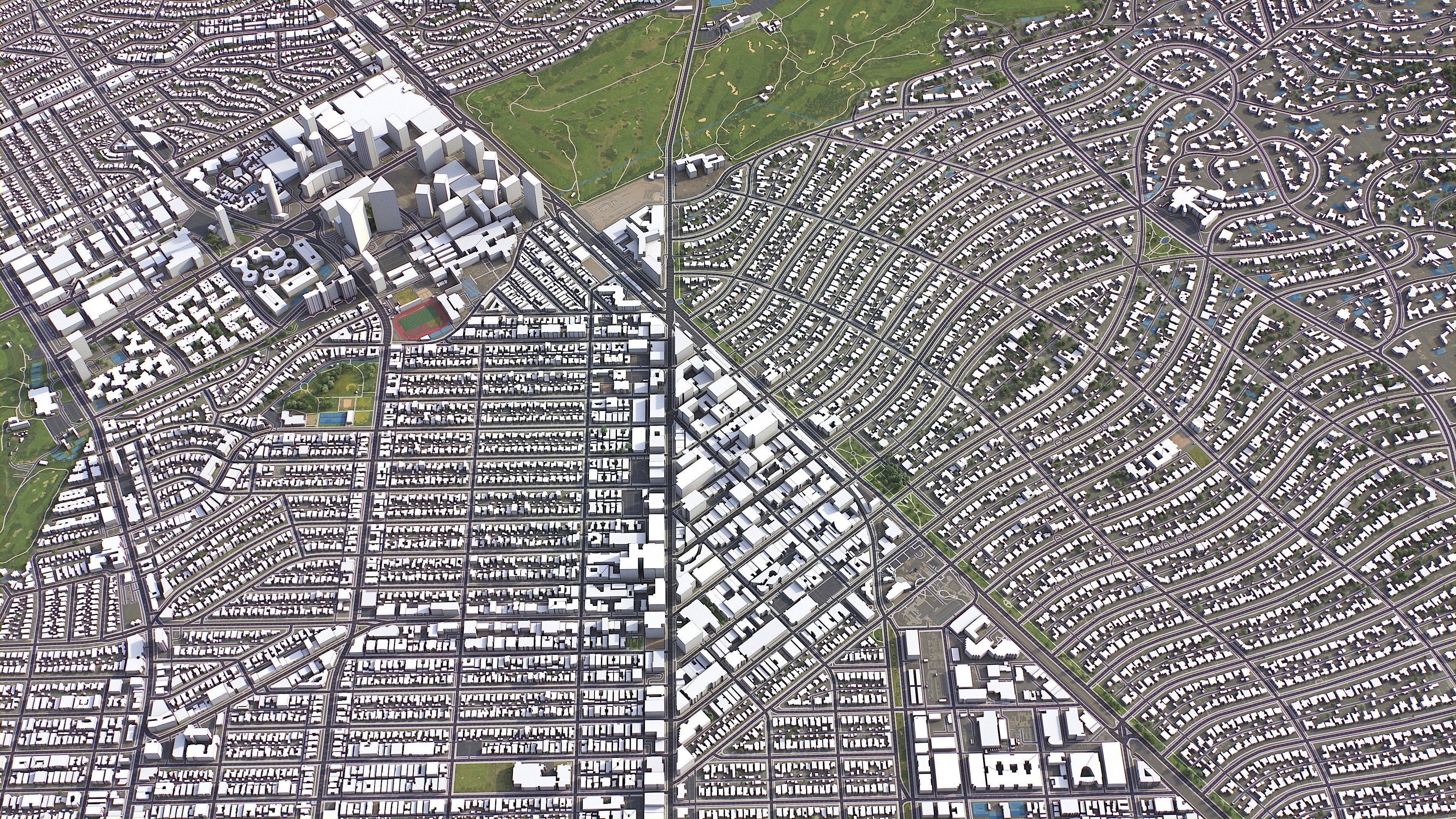 Beverley Hills - 3D City Model Low-poly 3D model_4