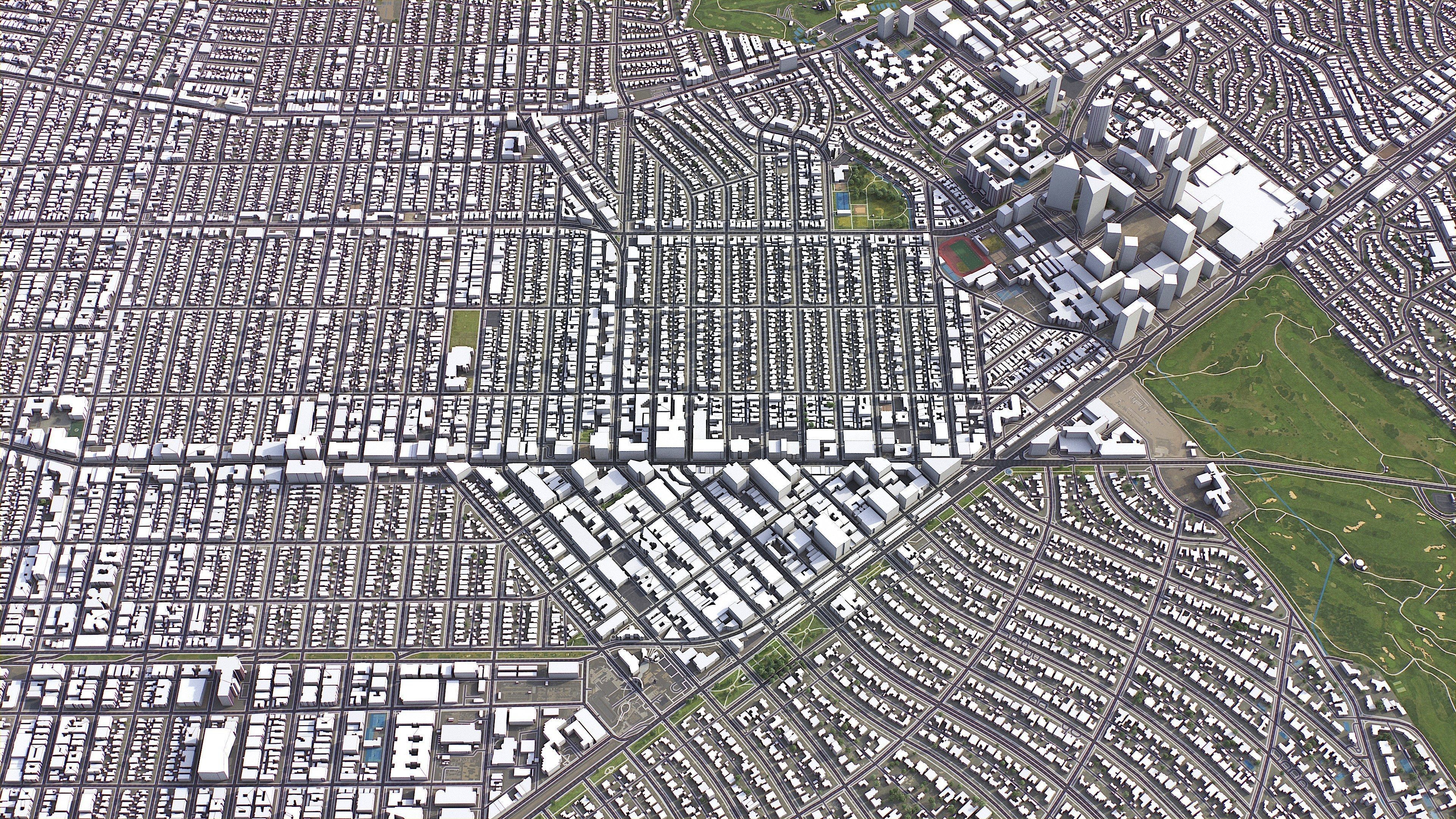 Beverley Hills - 3D City Model Low-poly 3D model_3