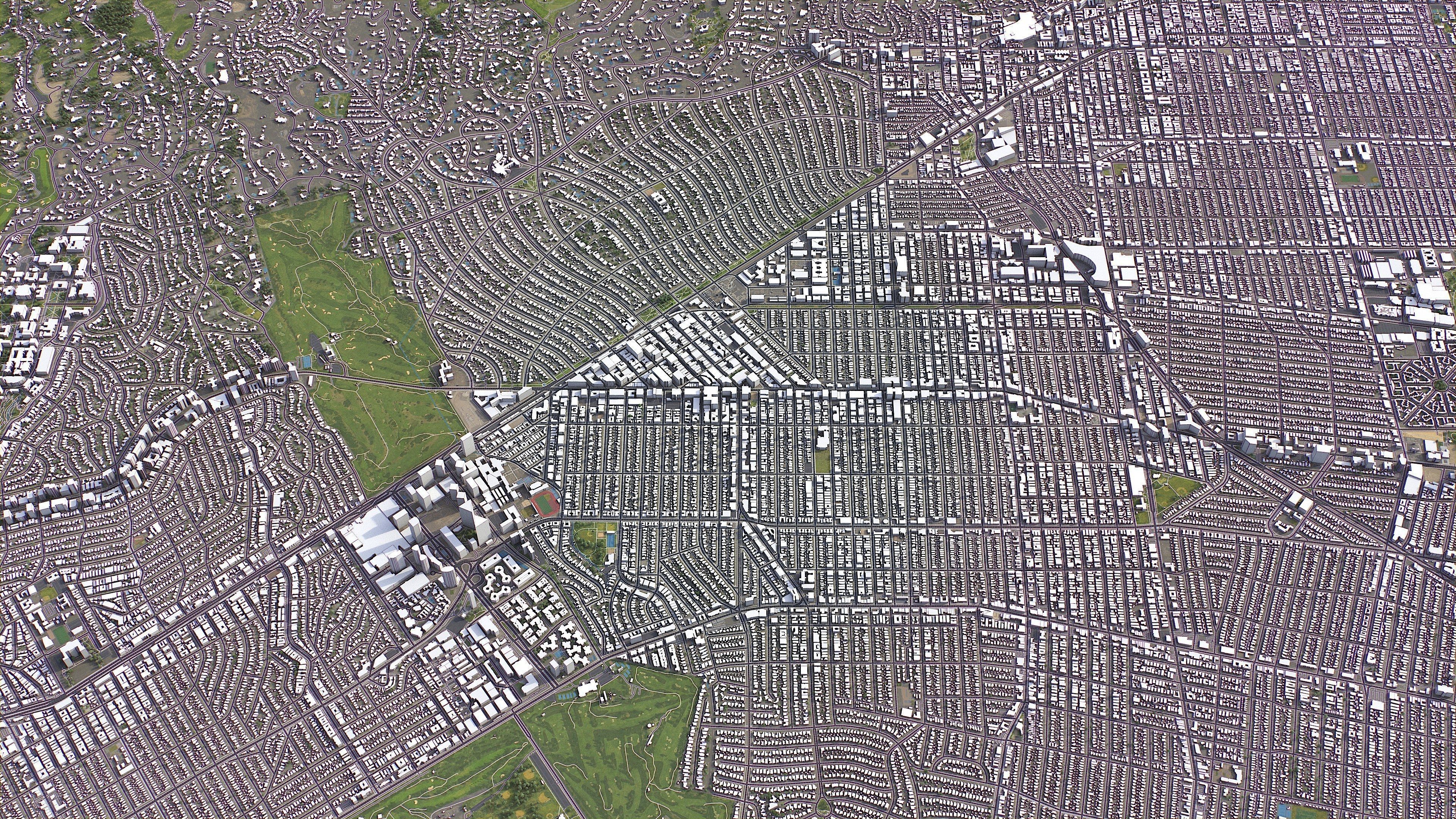 Beverley Hills - 3D City Model Low-poly 3D model_6