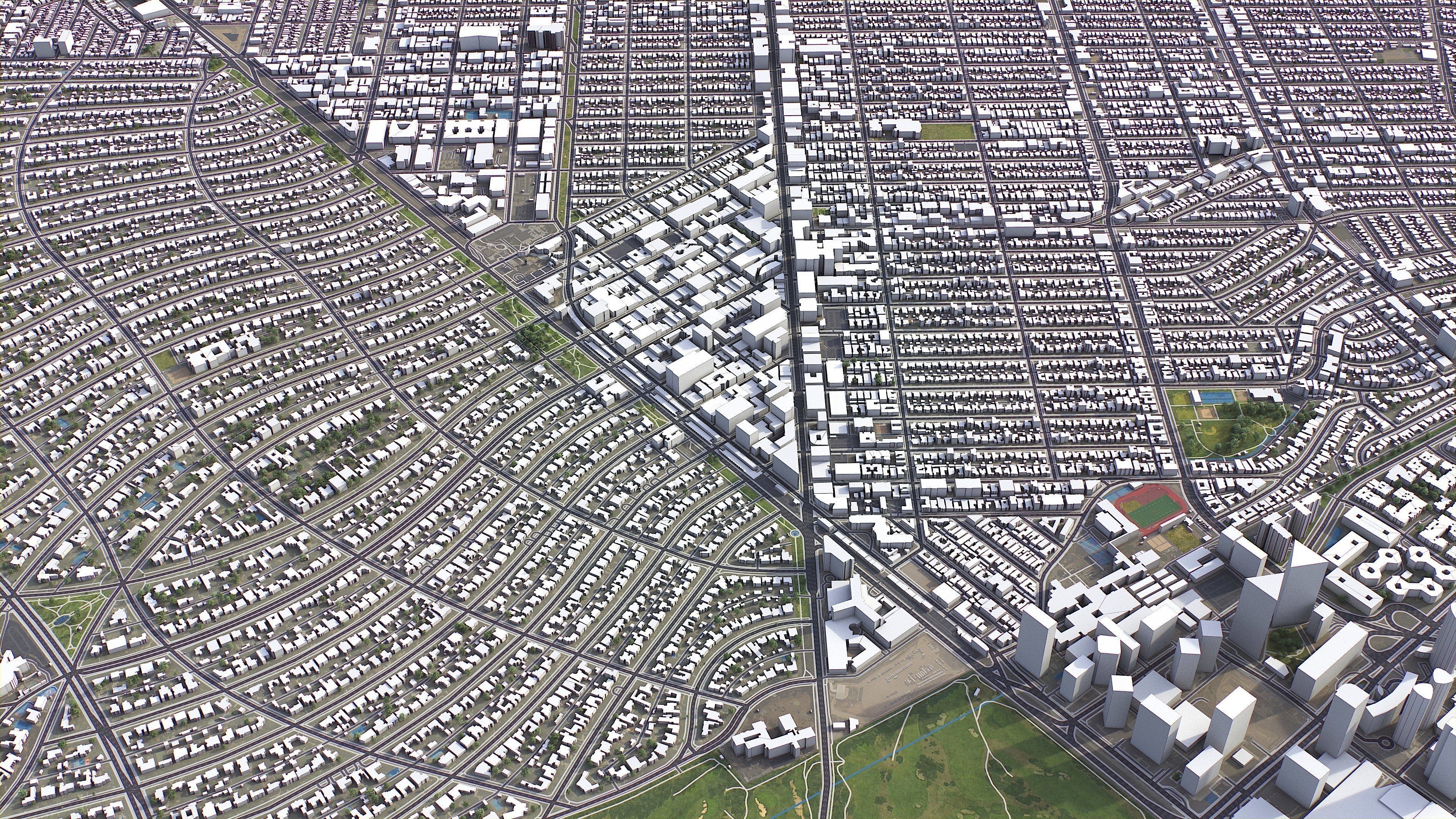 Beverley Hills - 3D City Model Low-poly 3D model_2