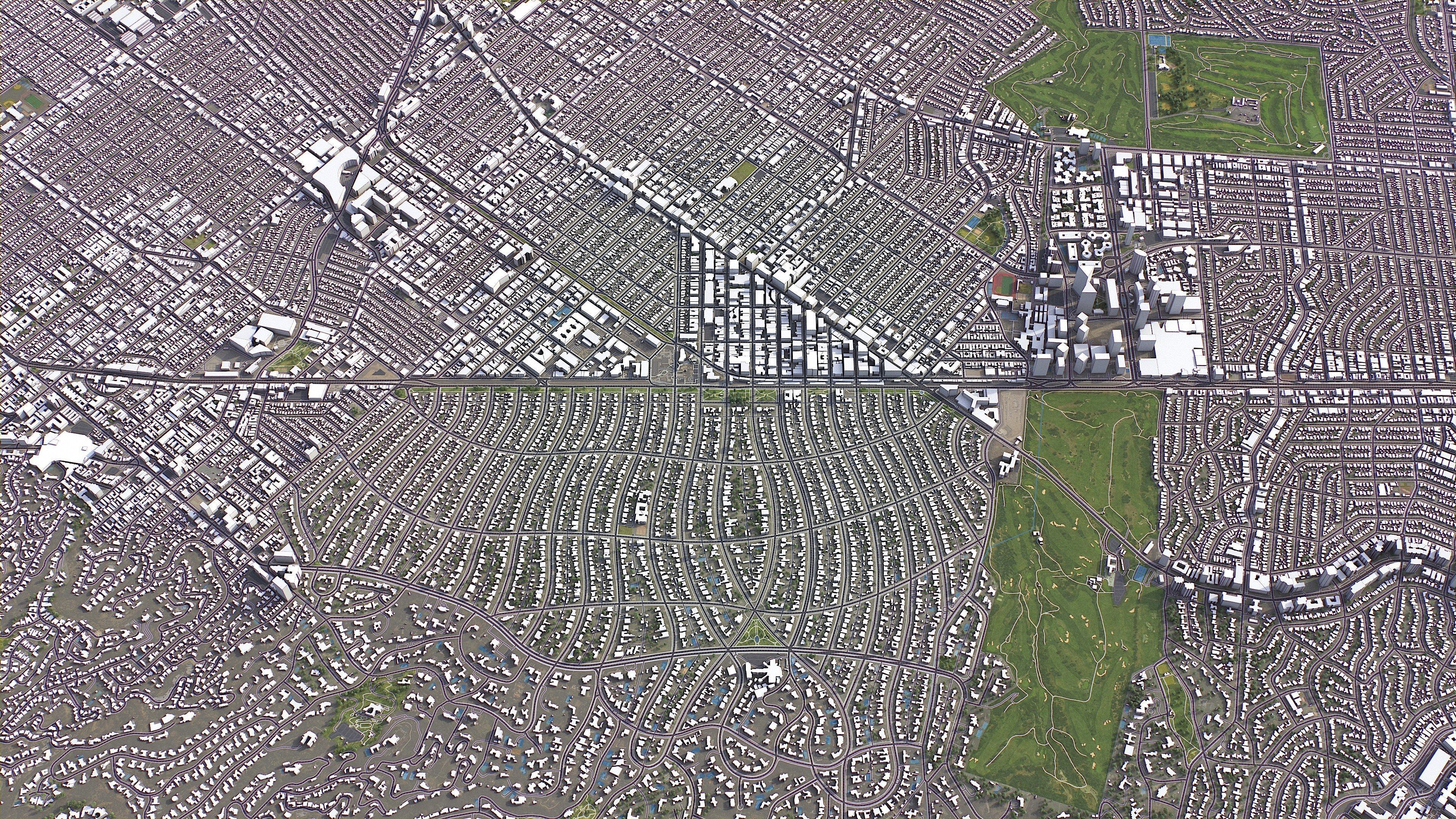 Beverley Hills - 3D City Model Low-poly 3D model_8