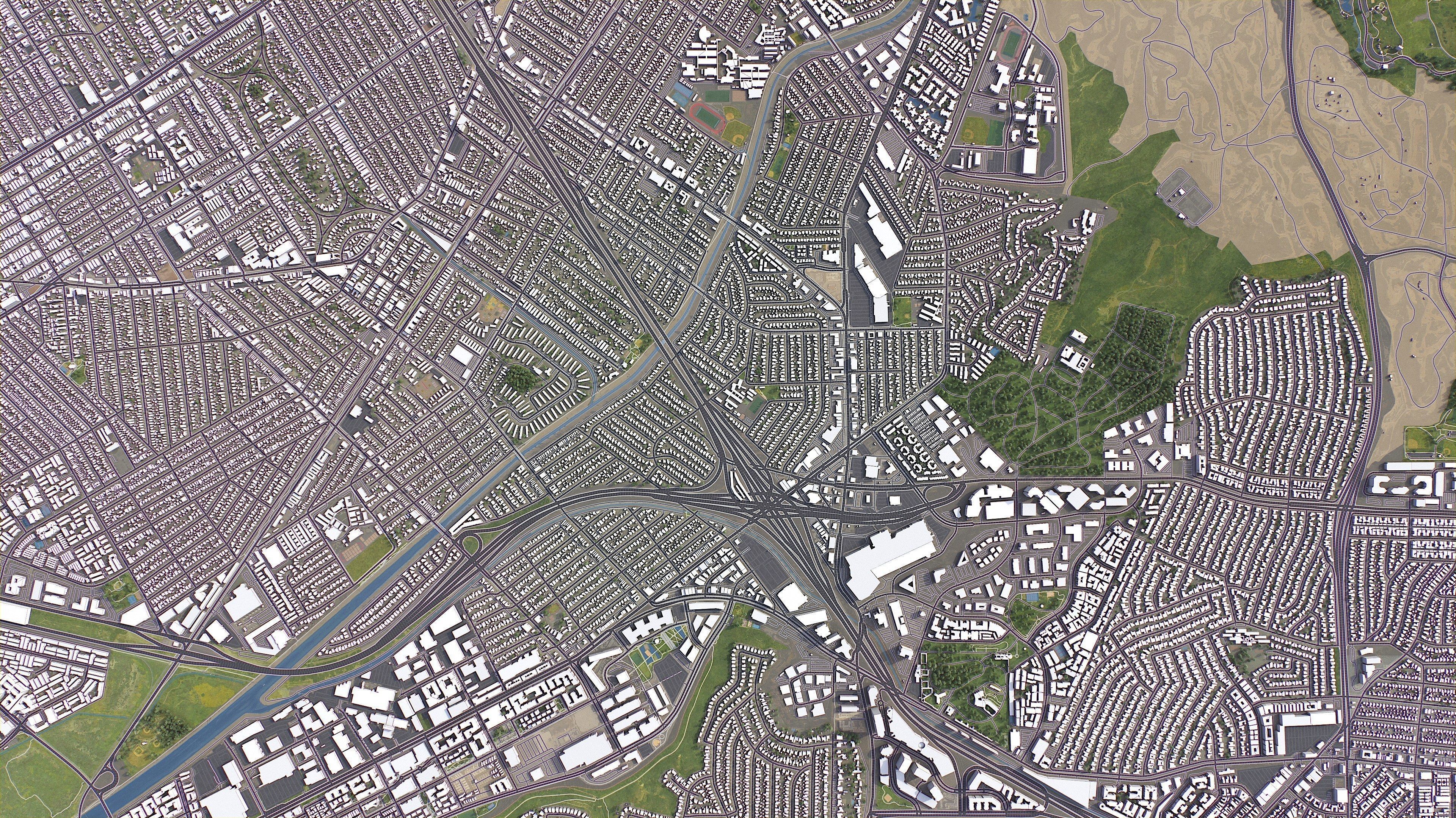 Culver City - 3D City Model Low-poly 3D model_5
