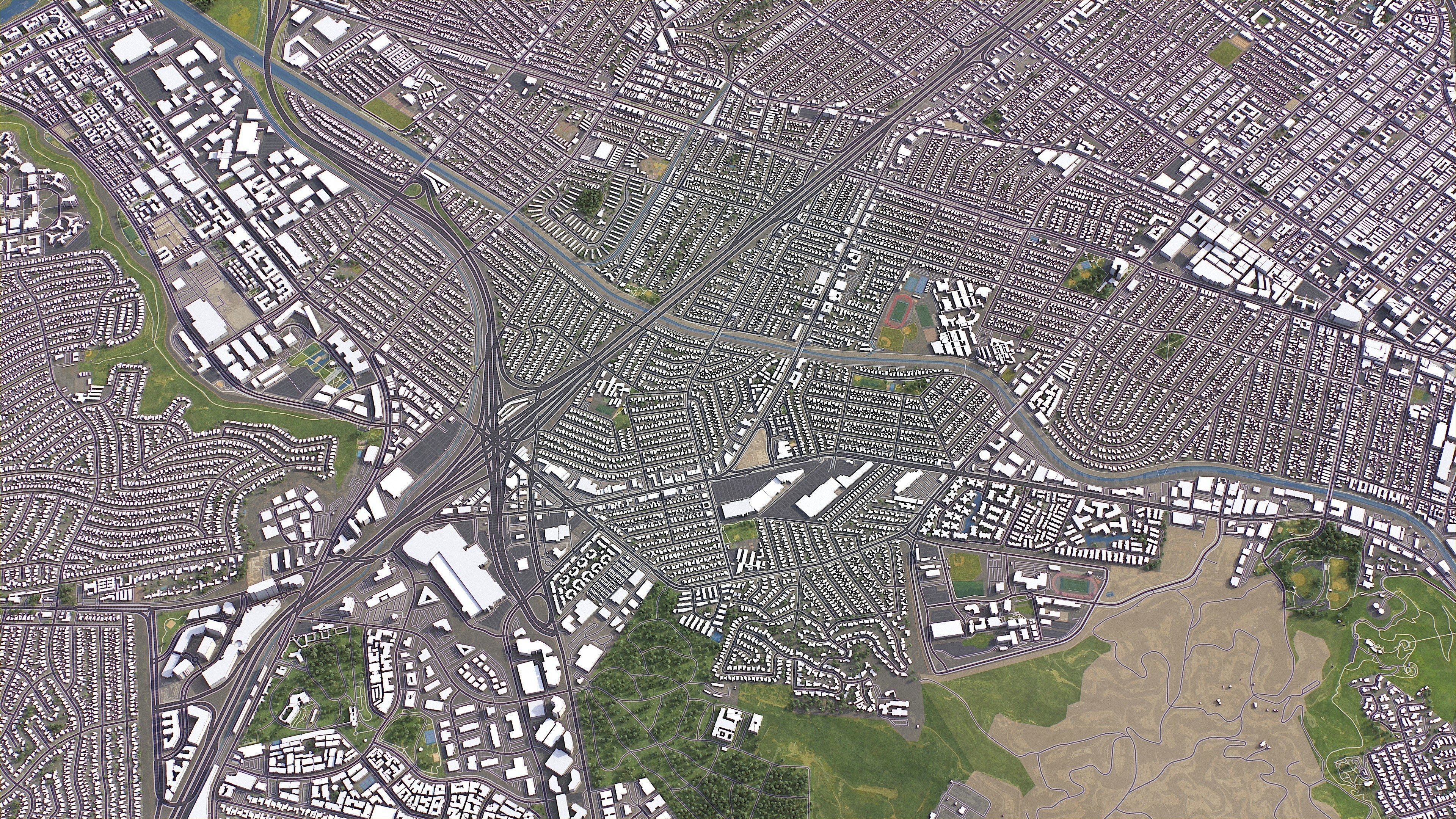 Culver City - 3D City Model Low-poly 3D model_4