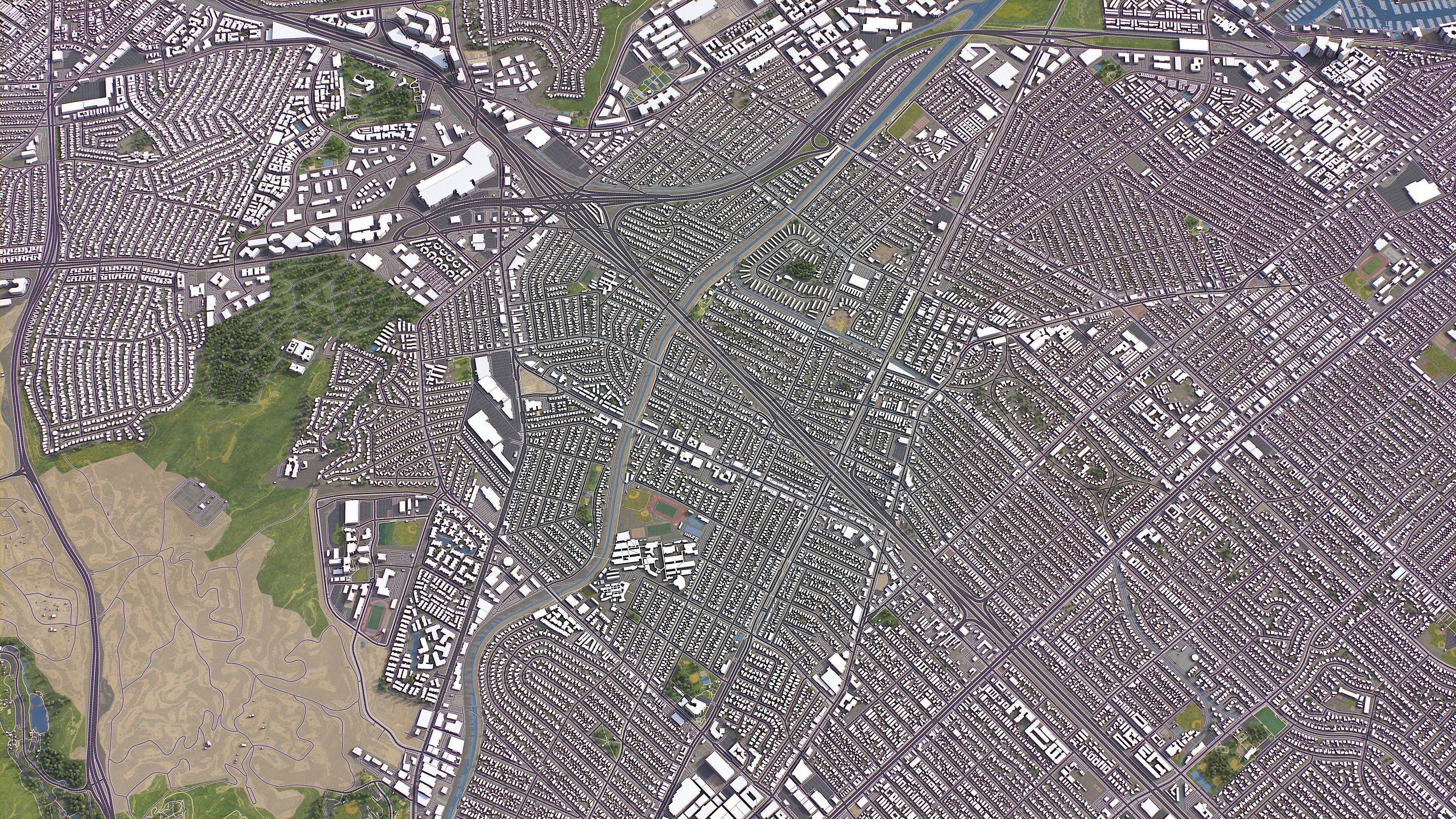 Culver City - 3D City Model Low-poly 3D model_3