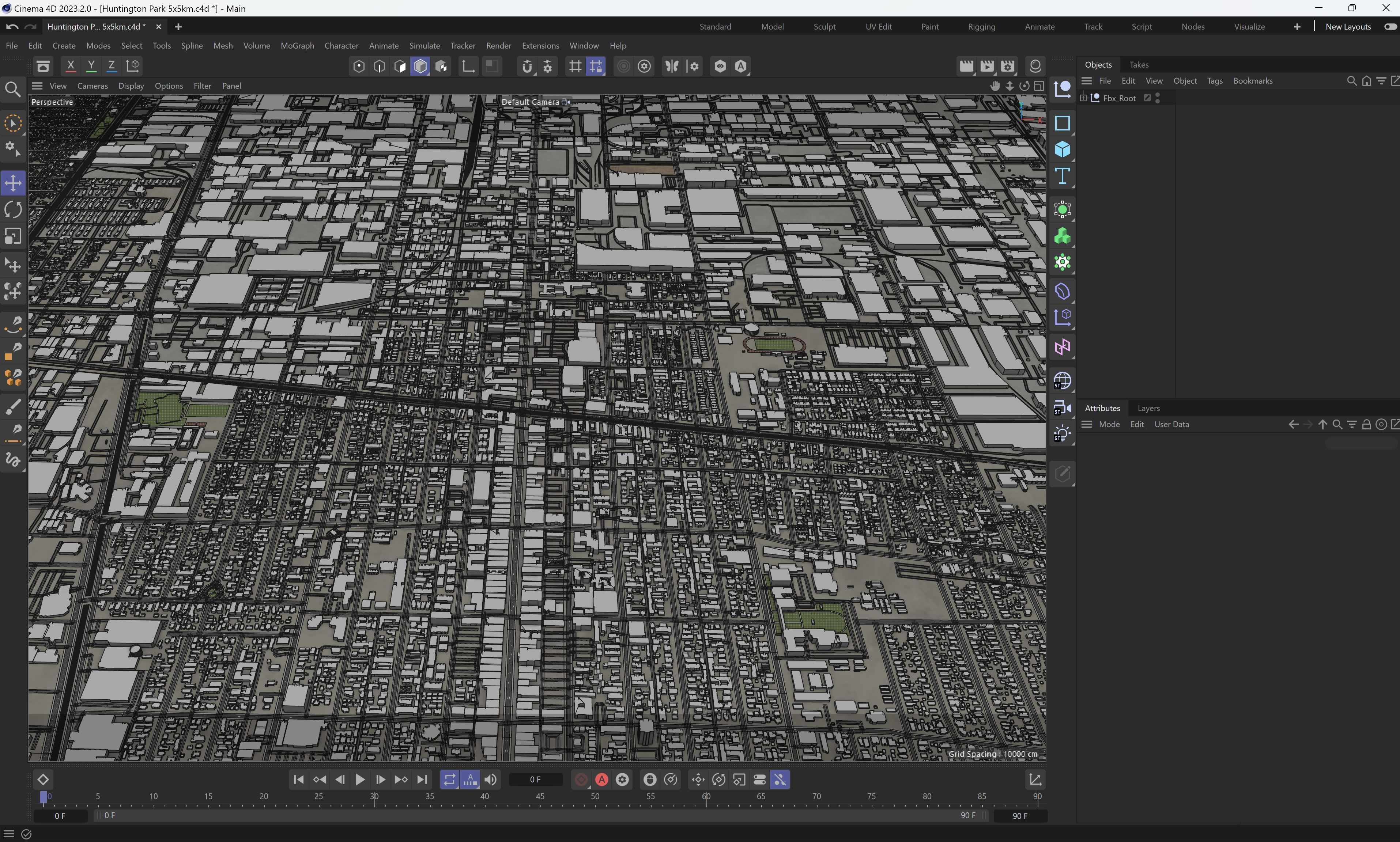 Huntington Park - 3D City Model Low-poly 3D model_7