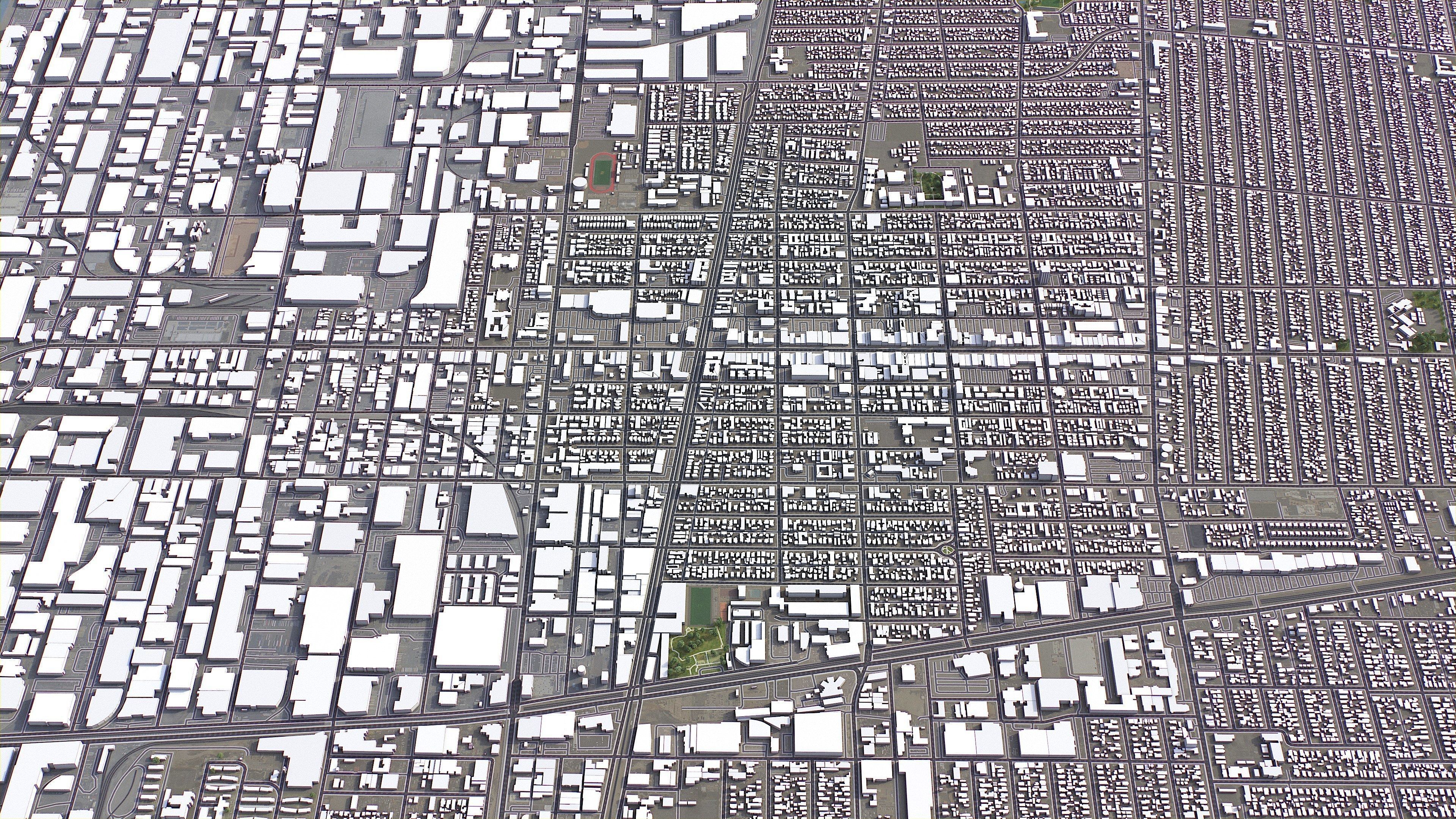 Huntington Park - 3D City Model Low-poly 3D model_2