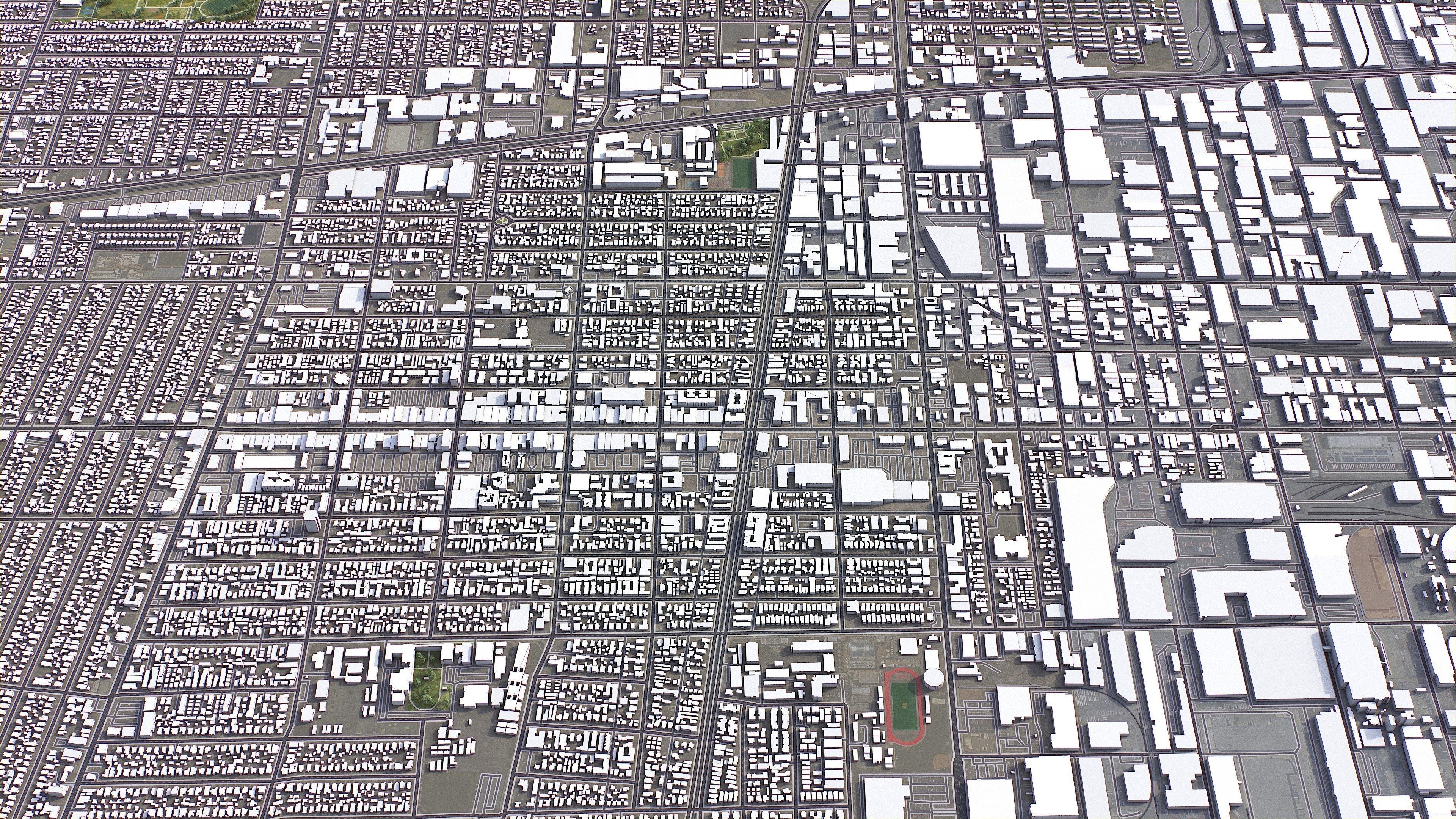 Huntington Park - 3D City Model Low-poly 3D model_4