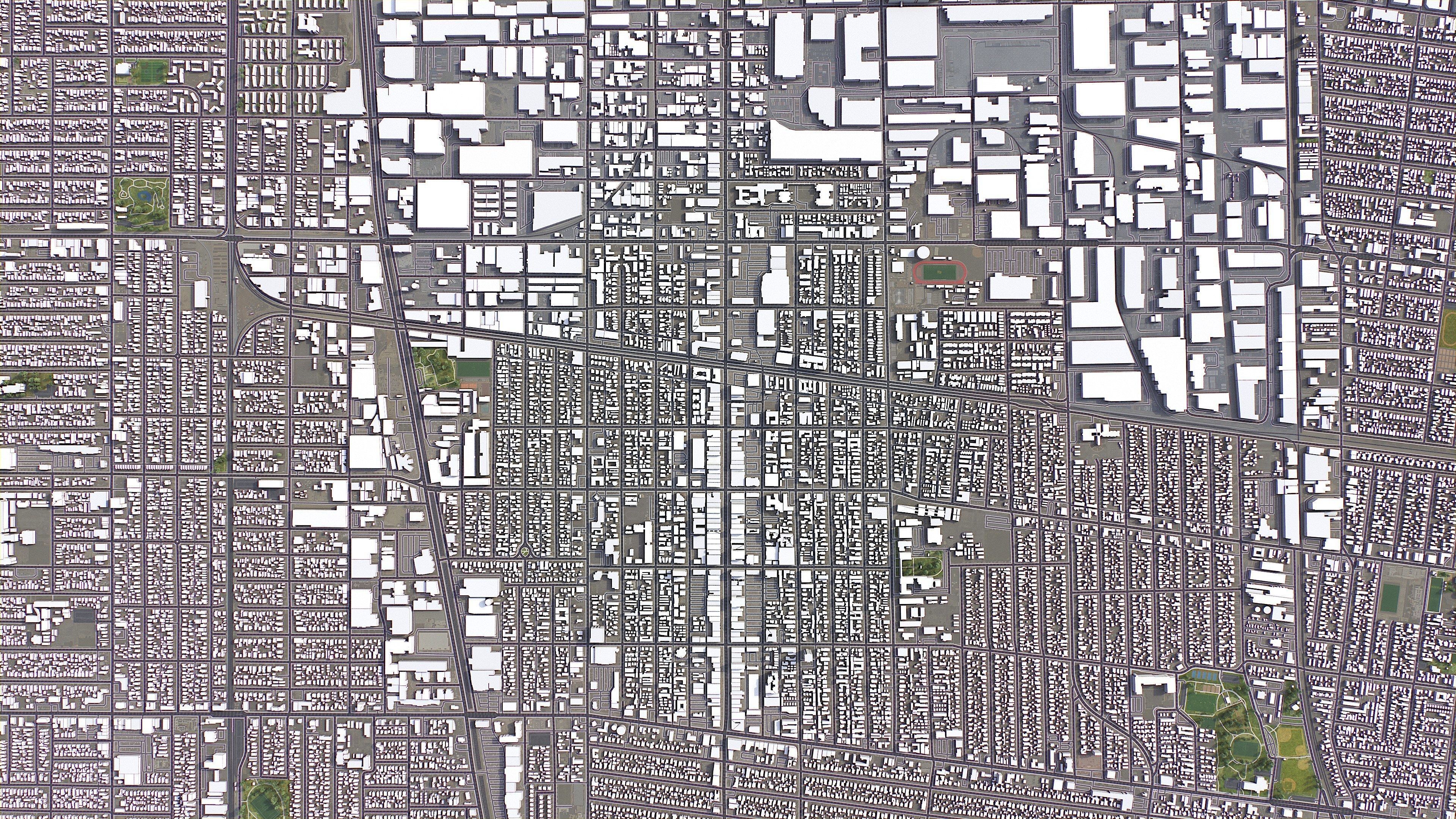 Huntington Park - 3D City Model Low-poly 3D model_5