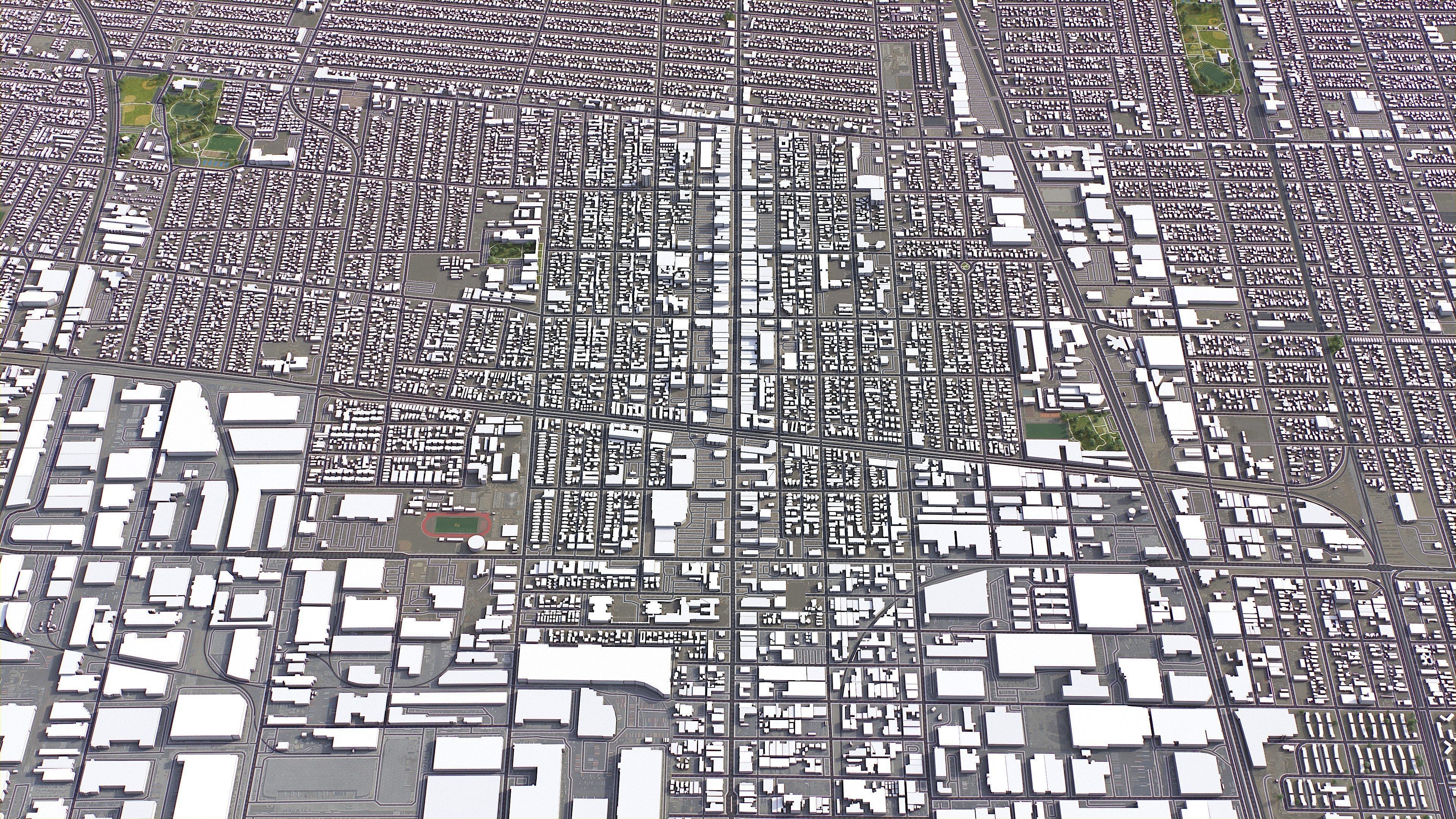 Huntington Park - 3D City Model Low-poly 3D model_3