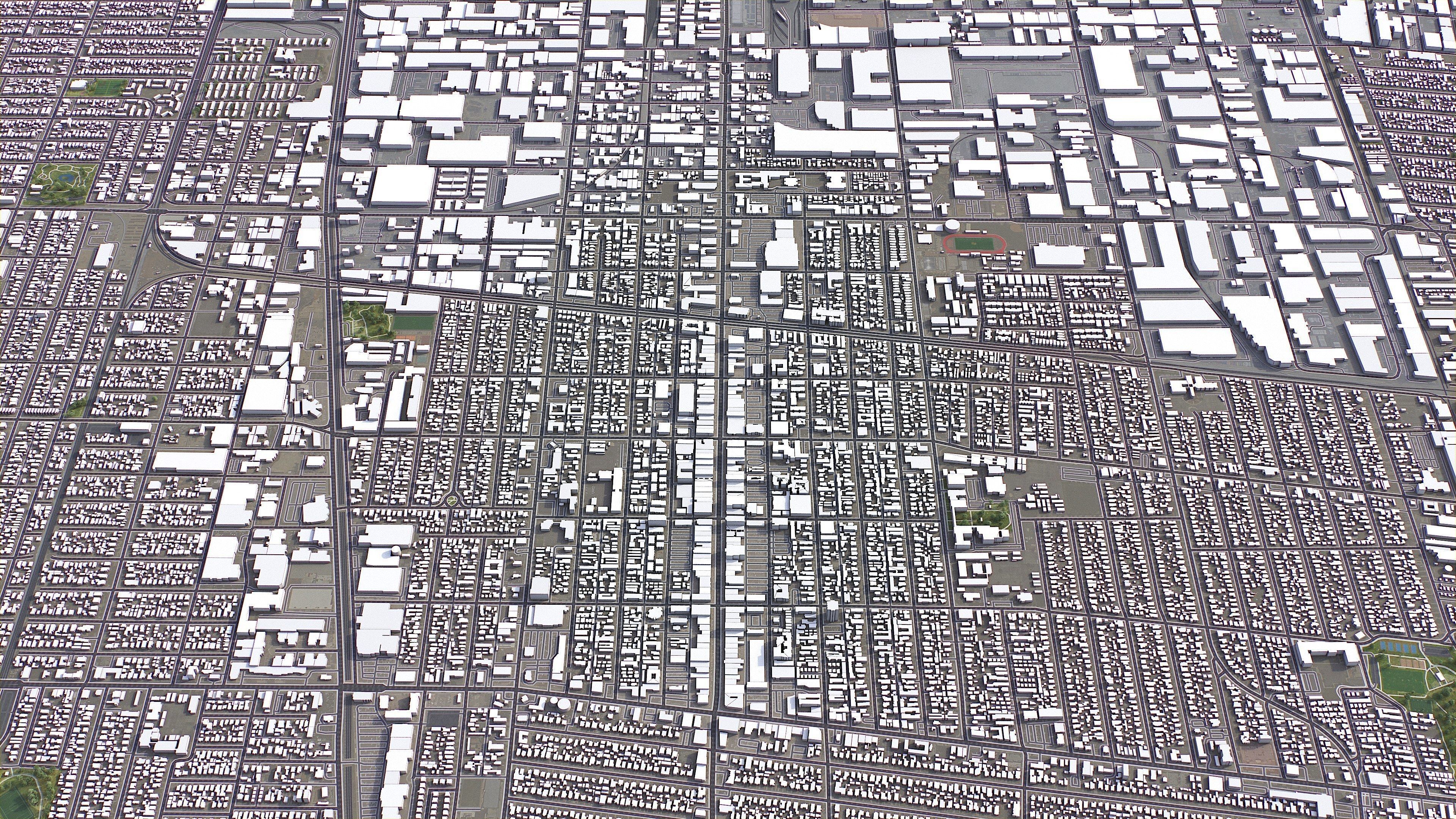 Huntington Park - 3D City Model Low-poly 3D model_1